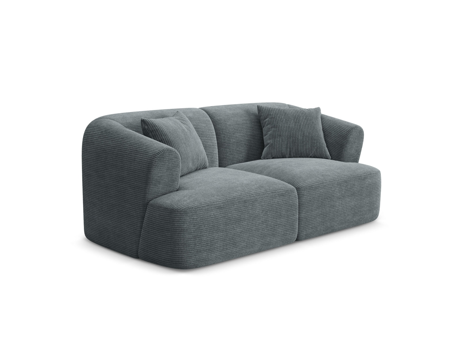 Elegantes 2-Sitzer Sofa Campi in Dunkelgrau, ideal für moderne Wohnräume, präsentiert von Cosmopolitan Design.