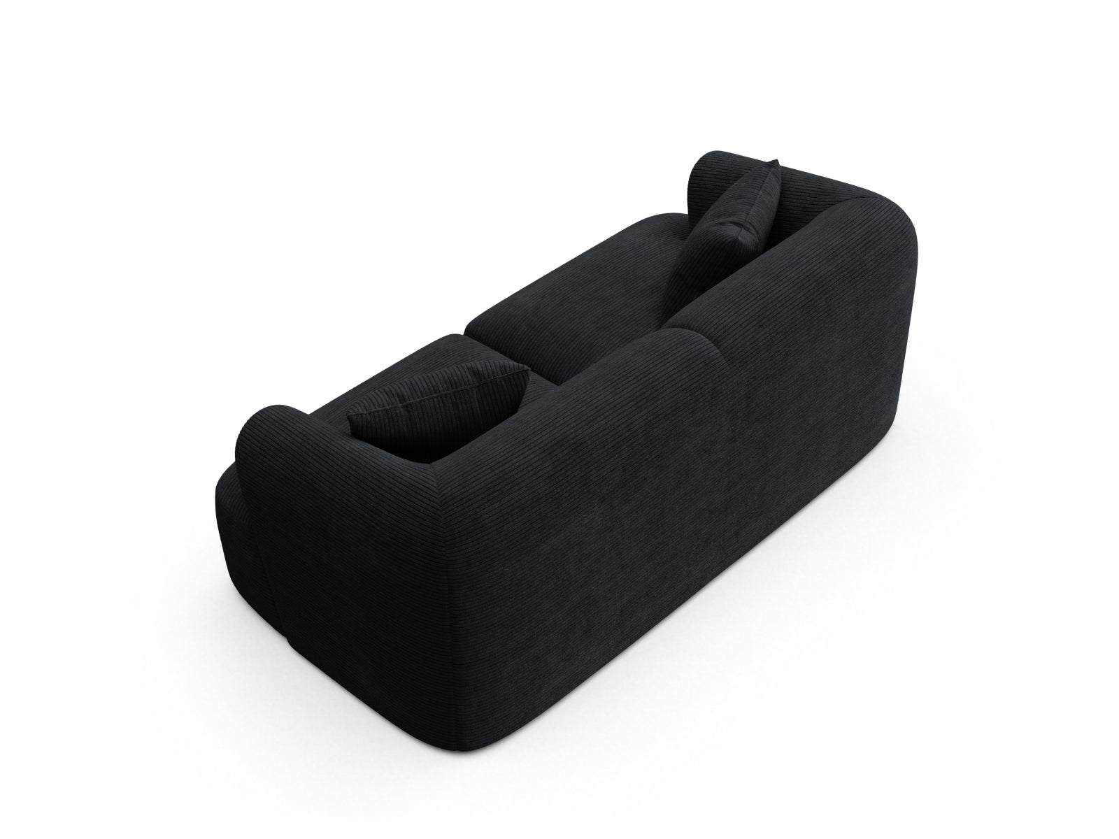 Stylisches 2-Sitzer Sofa Campi in zeitlosem Schwarz, perfekt für gemütliche Abende und moderne Einrichtungskonzepte.