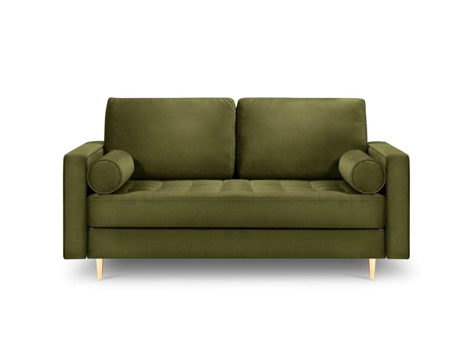 Modernes 2-Sitzer Sofa Aspen in ansprechendem Grünton, perfekt für gemütliche Wohnzimmer und stilvolle Akzente.