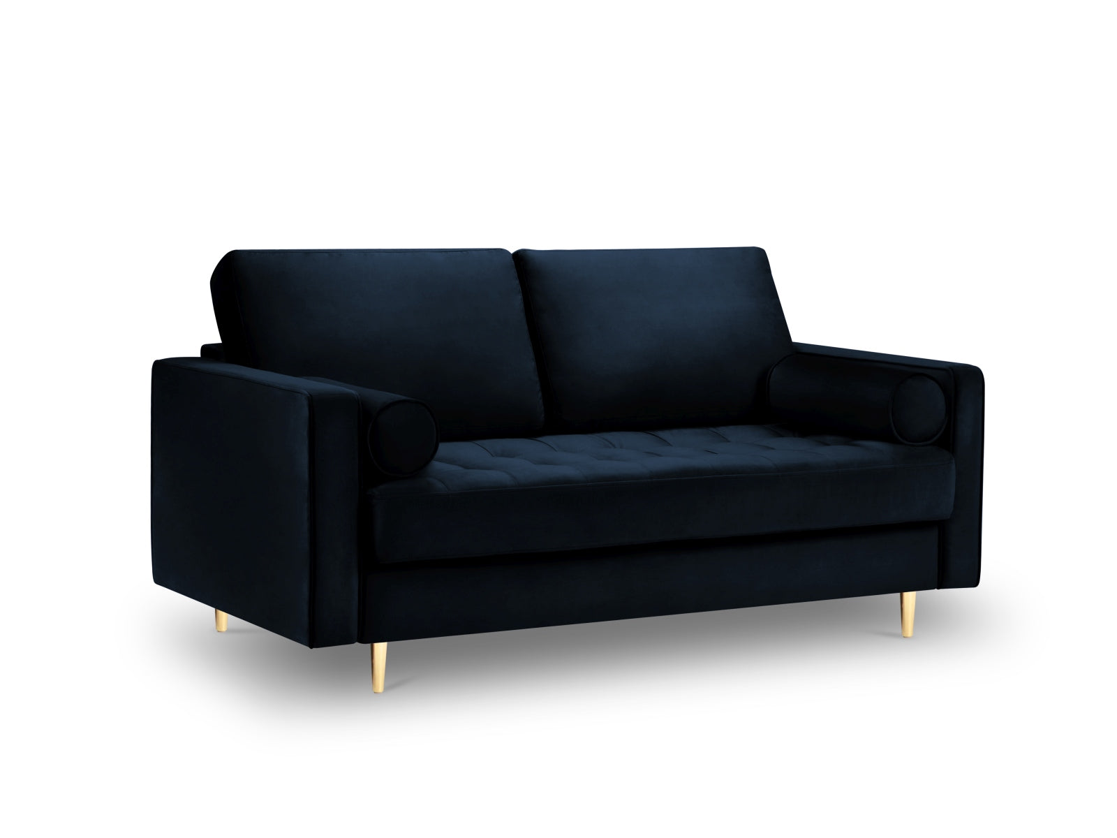 Elegantes 2-Sitzer Sofa Aspen in Royalblau, ideal für moderne Wohnräume, vereint Komfort und stilvolles Design in einem ansprechenden Look.