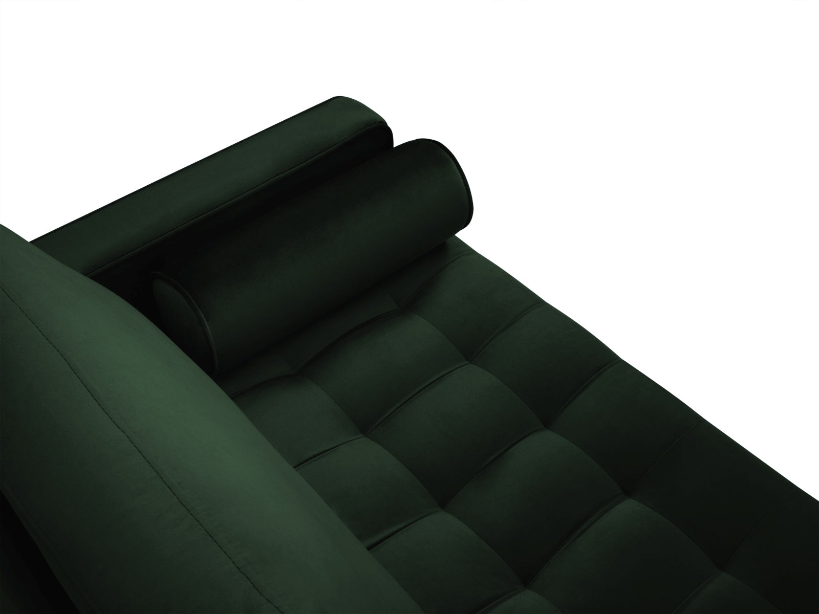 Modernes 2-Sitzer Sofa Aspen in tiefem Flaschengrün, perfekt für gemütliche Wohnzimmer. Stilvolles Design vereint Komfort und Eleganz.
