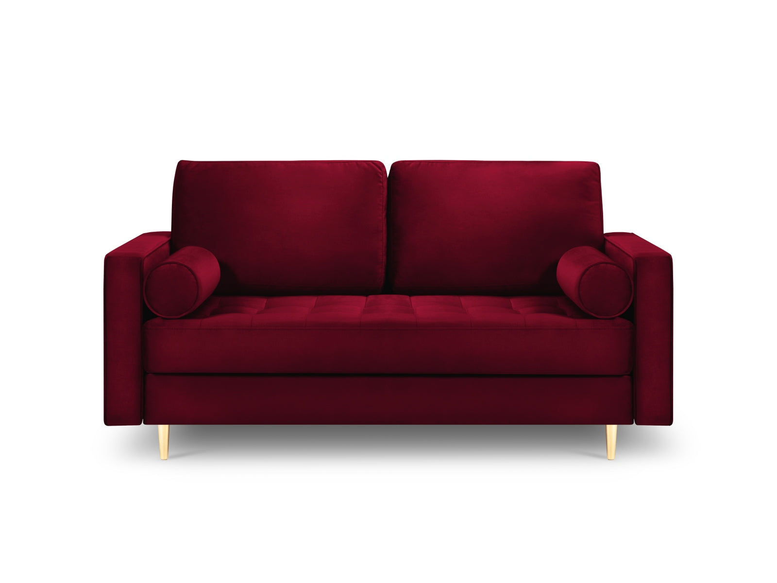 Elegantes 2-Sitzer Sofa Aspen von Cosmopolitan Design in stilvollem Rot, ideal für moderne Wohnräume und gemütliche Abende.