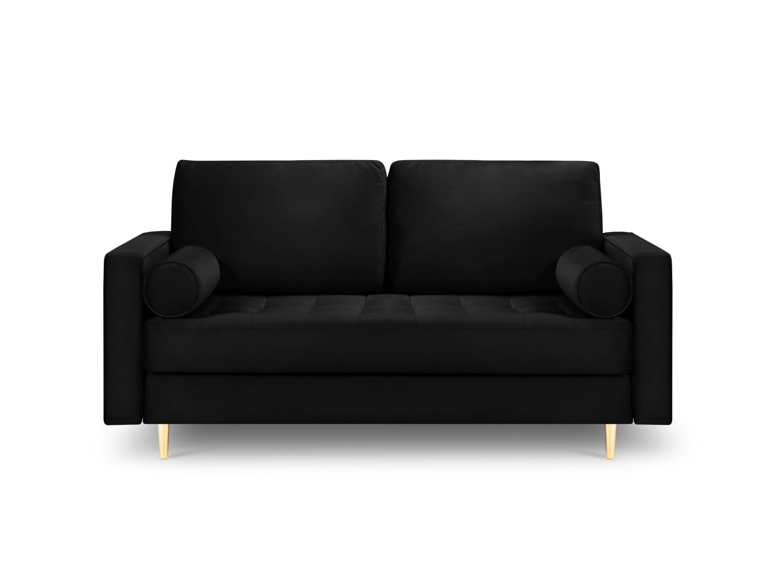 Elegantes 2-Sitzer Sofa Aspen in stilvollem Schwarz, ideal für moderne Wohnräume, präsentiert von Cosmopolitan Design.