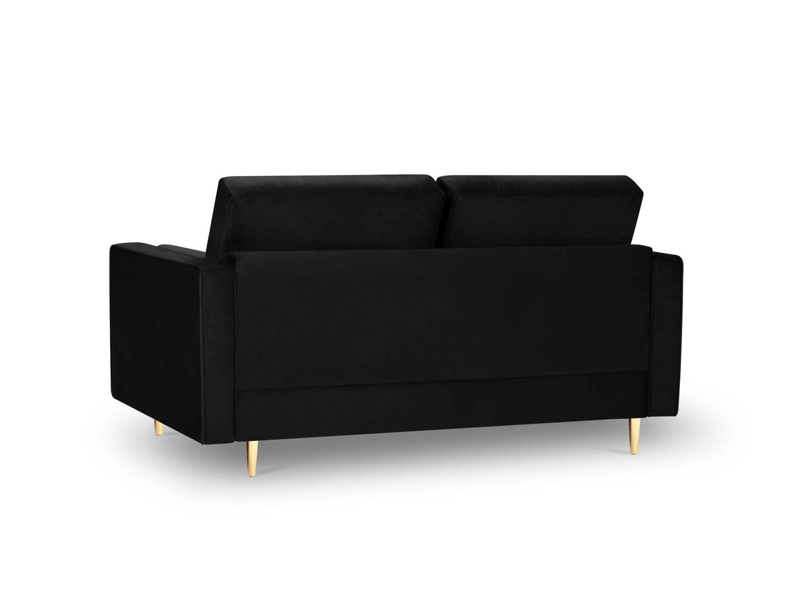Modernes 2-Sitzer Sofa Aspen in edlem Schwarz, perfekt für stilvolle Wohnzimmer, entworfen von Cosmopolitan Design.
