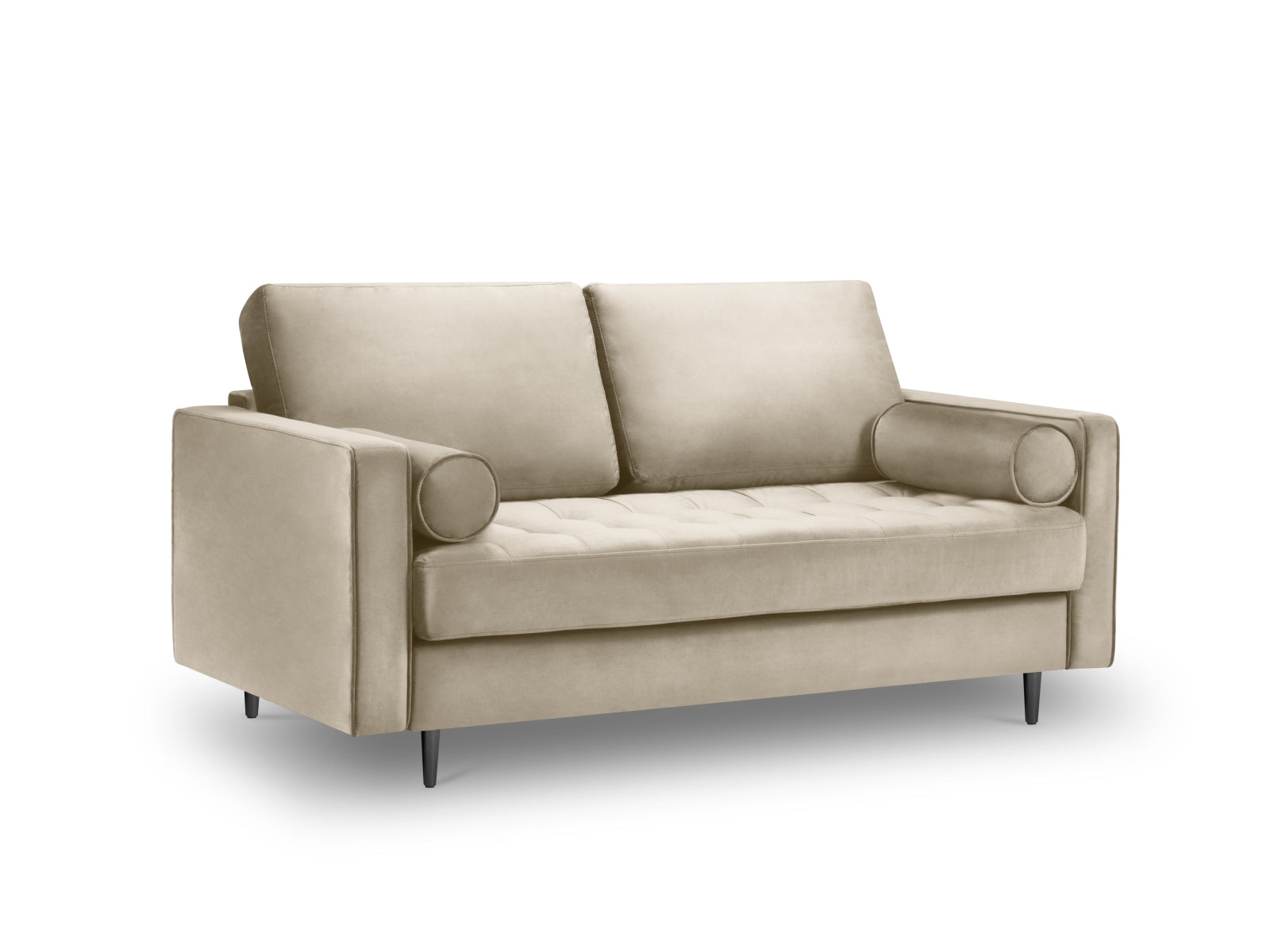 Elegantes 2-Sitzer Sofa Aspen in luxuriösem Dunkelbeige, ideal für gemütliche Stunden und moderne Wohnräume.