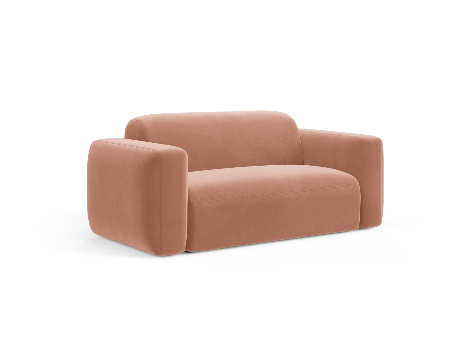 Elegantes Strino Velour 2-Sitzer Sofa in Pink-Salvador, ideal für stilvolle Wohnräume, erhältlich bei KAQTU Design AG.