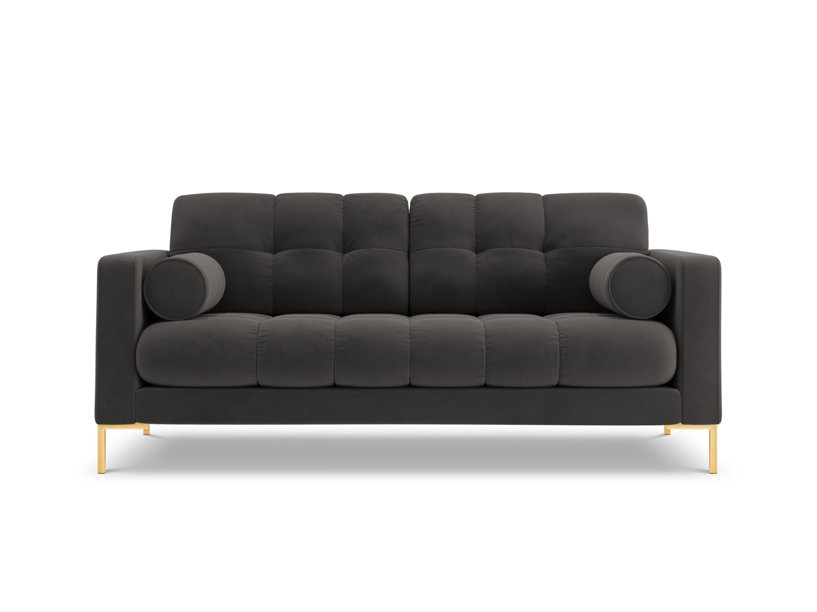 Stylisches 2-Sitzer Sofa Bali in tiefem Grau, perfekt für gemütliche Stunden und zeitgemäße Einrichtung, entworfen von Cosmopolitan Design.