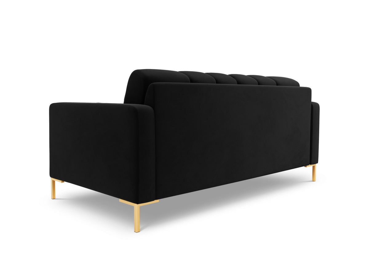 Zweisitziges Sofa Bali mit Stoffbezug, Dekokissen und schlanken Metallbeinen