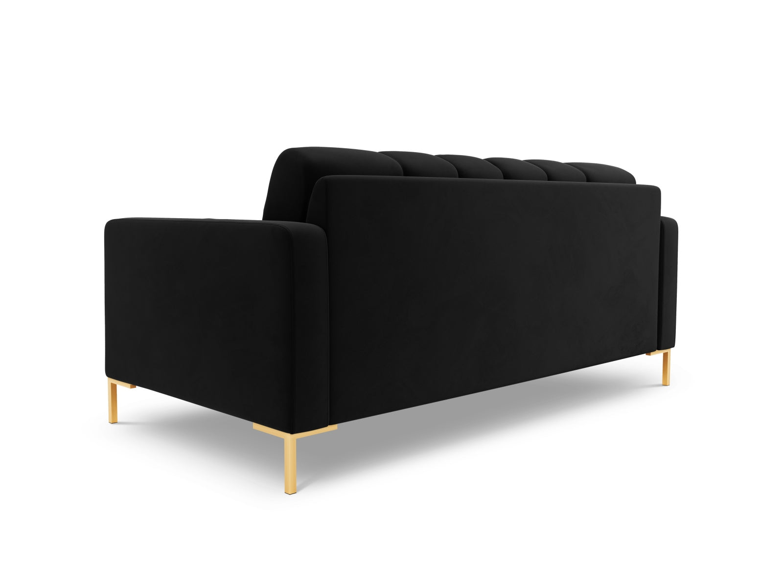 Elegantes 2-Sitzer Sofa Bali von Cosmopolitan Design in hochwertigem Black-Bluvel, ideal für stilvolle Wohnräume und entspannte Stunden.