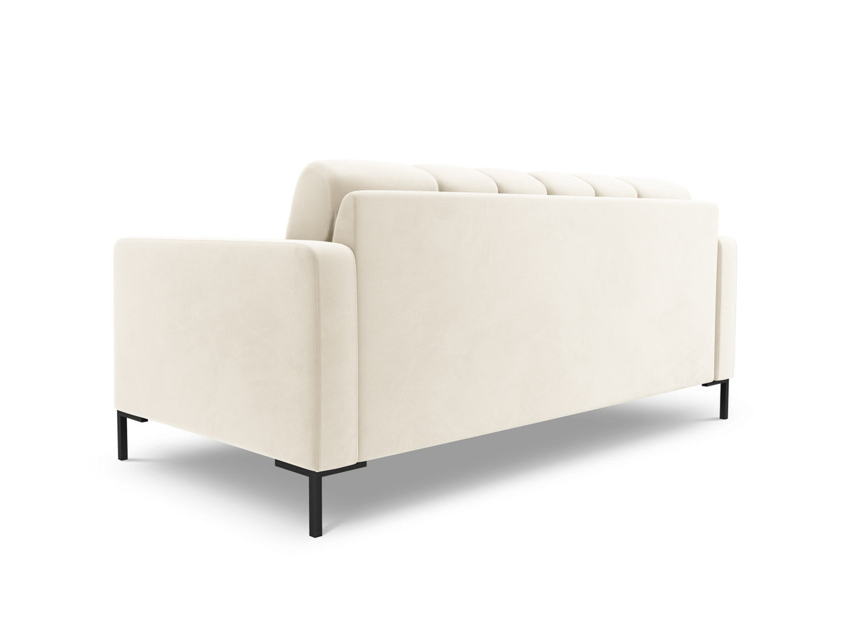 Zweisitziges Sofa Bali mit Stoffbezug, Dekokissen und schlanken Metallbeinen