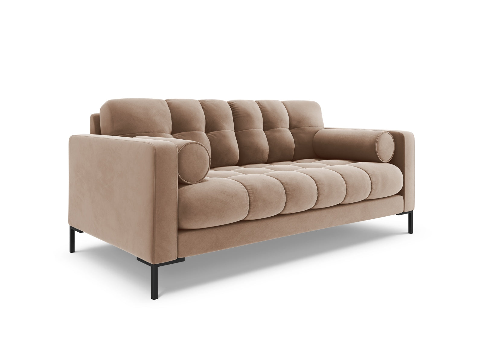 Beige-Bluvel 2-Sitzer Sofa Bali von Cosmopolitan Design, stilvolles und modernes Möbelstück für Ihr Zuhause.