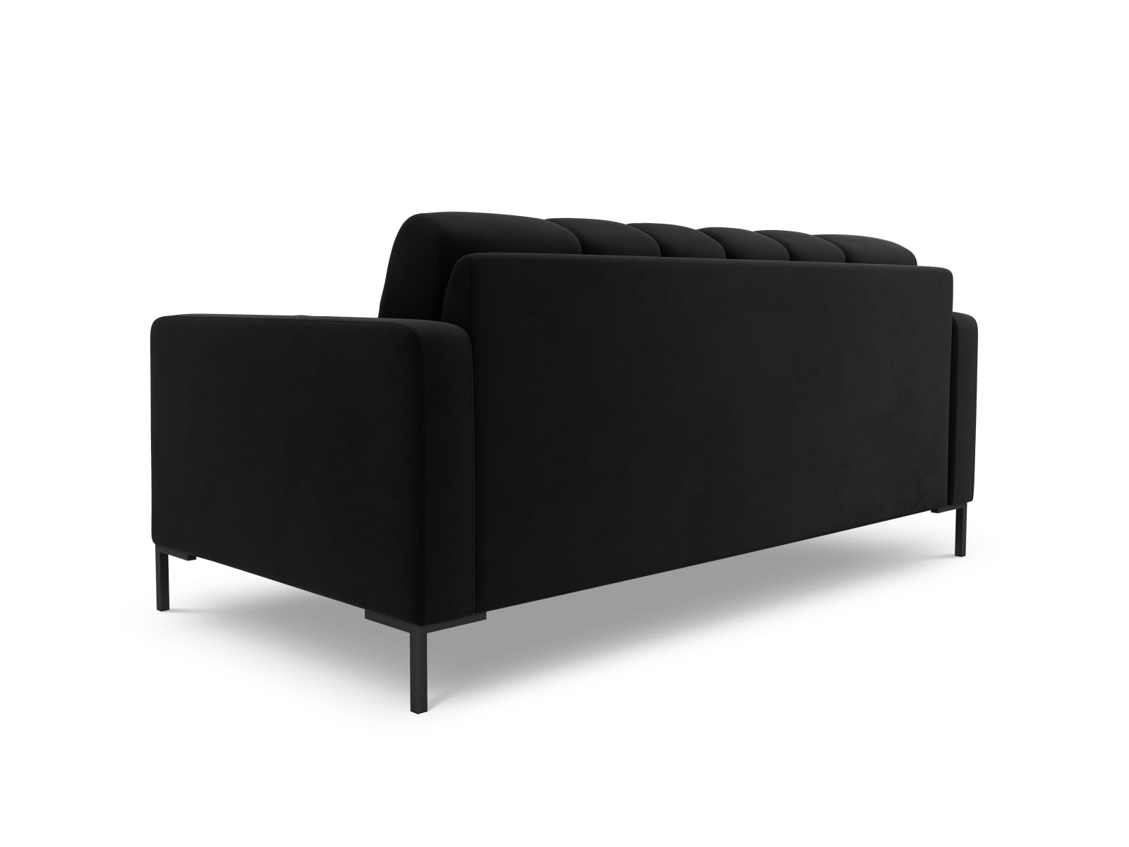 Elegantes 2-Sitzer Sofa Bali in luxuriösem Black-Bluvel, ideal für moderne Wohnräume und entspannte Stunden. Ein Blickfang für jedes Zuhause.
