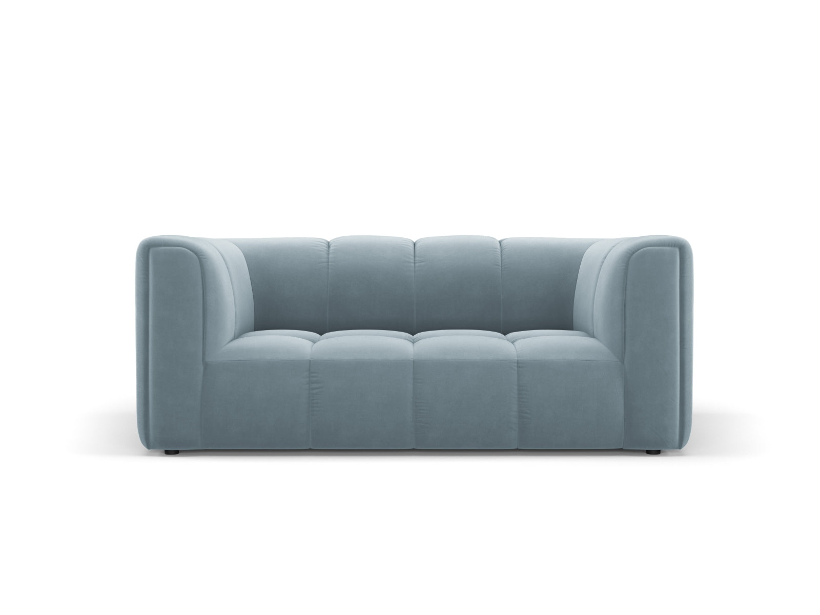 2-Sitzer Sofa Moritz in Light Blue-Bluvel präsentiert im Onlineshop von KAQTU Design AG. 2er Sofa ist von Cosmopolitan Design