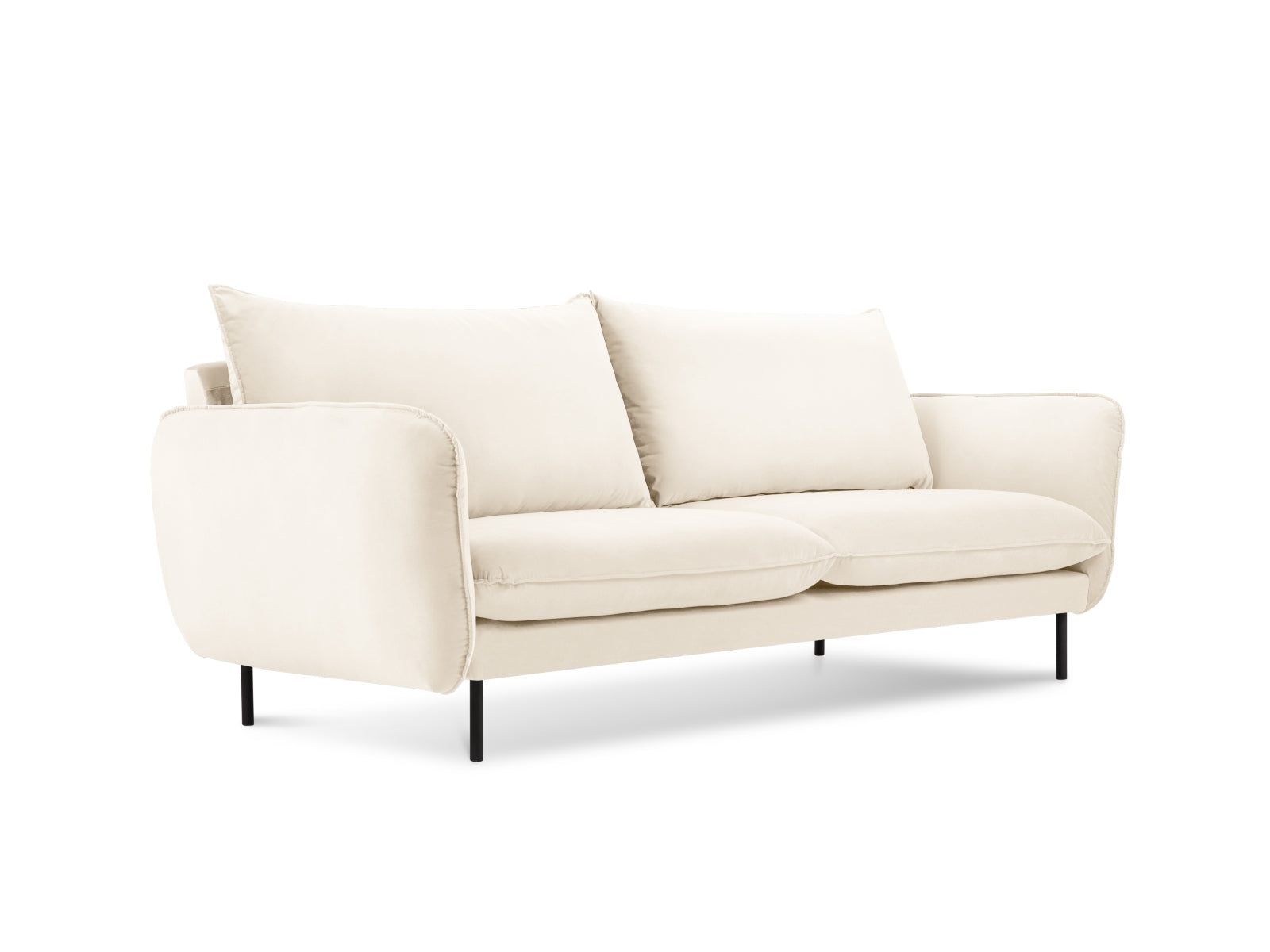 Vienna Velour Sofa 2 Sitzer 92cm in Light Beige/Schwarz-Bluvel präsentiert im Onlineshop von KAQTU Design AG. 2er Sofa ist von Cosmopolitan Design