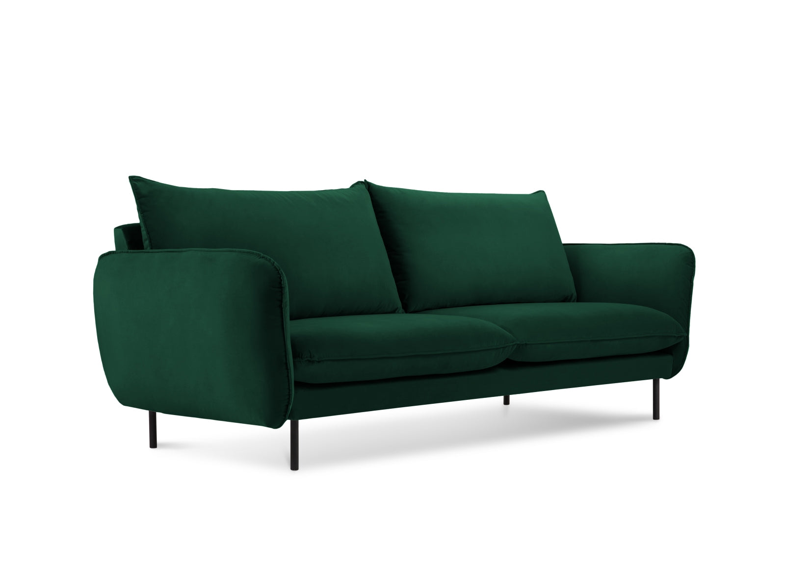 Vienna Velour Sofa 2 Sitzer 92cm in Bottle Green/Schwarz-Bluvel präsentiert im Onlineshop von KAQTU Design AG. 2er Sofa ist von Cosmopolitan Design