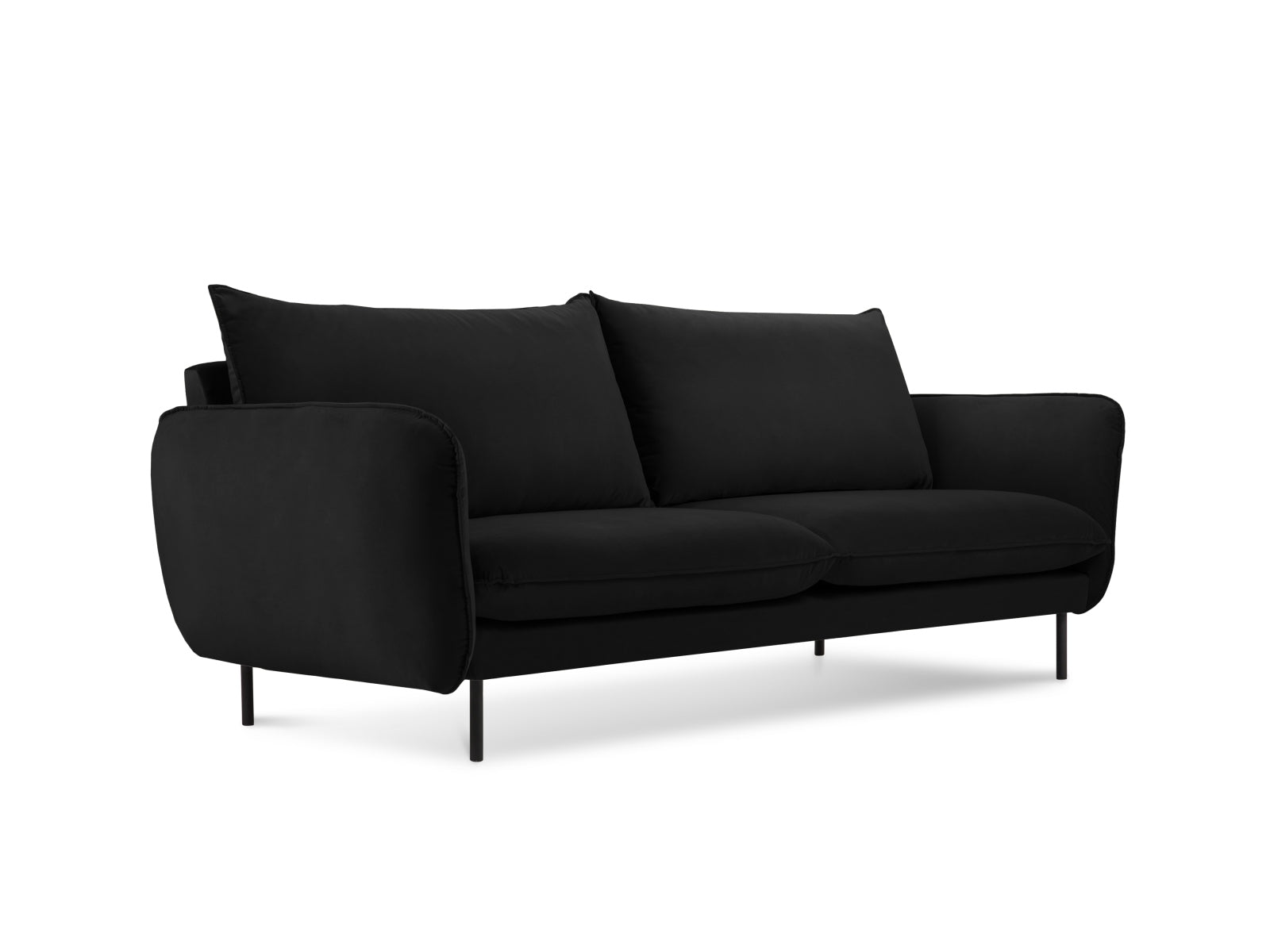 Vienna Velour Sofa 2 Sitzer 92cm in Black/Schwarz-Bluvel präsentiert im Onlineshop von KAQTU Design AG. 2er Sofa ist von Cosmopolitan Design