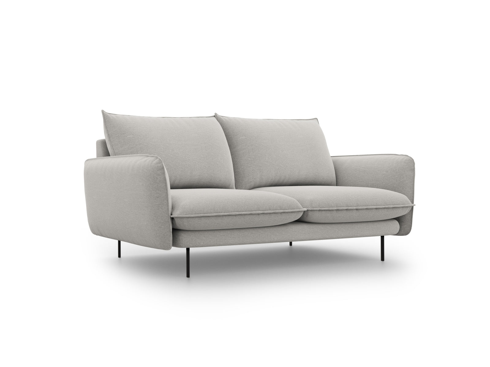 Vienna Sofa 2 Sitzer 92cm in Light Grey/Schwarz-Asgard/ Positano präsentiert im Onlineshop von KAQTU Design AG. 2er Sofa ist von Cosmopolitan Design