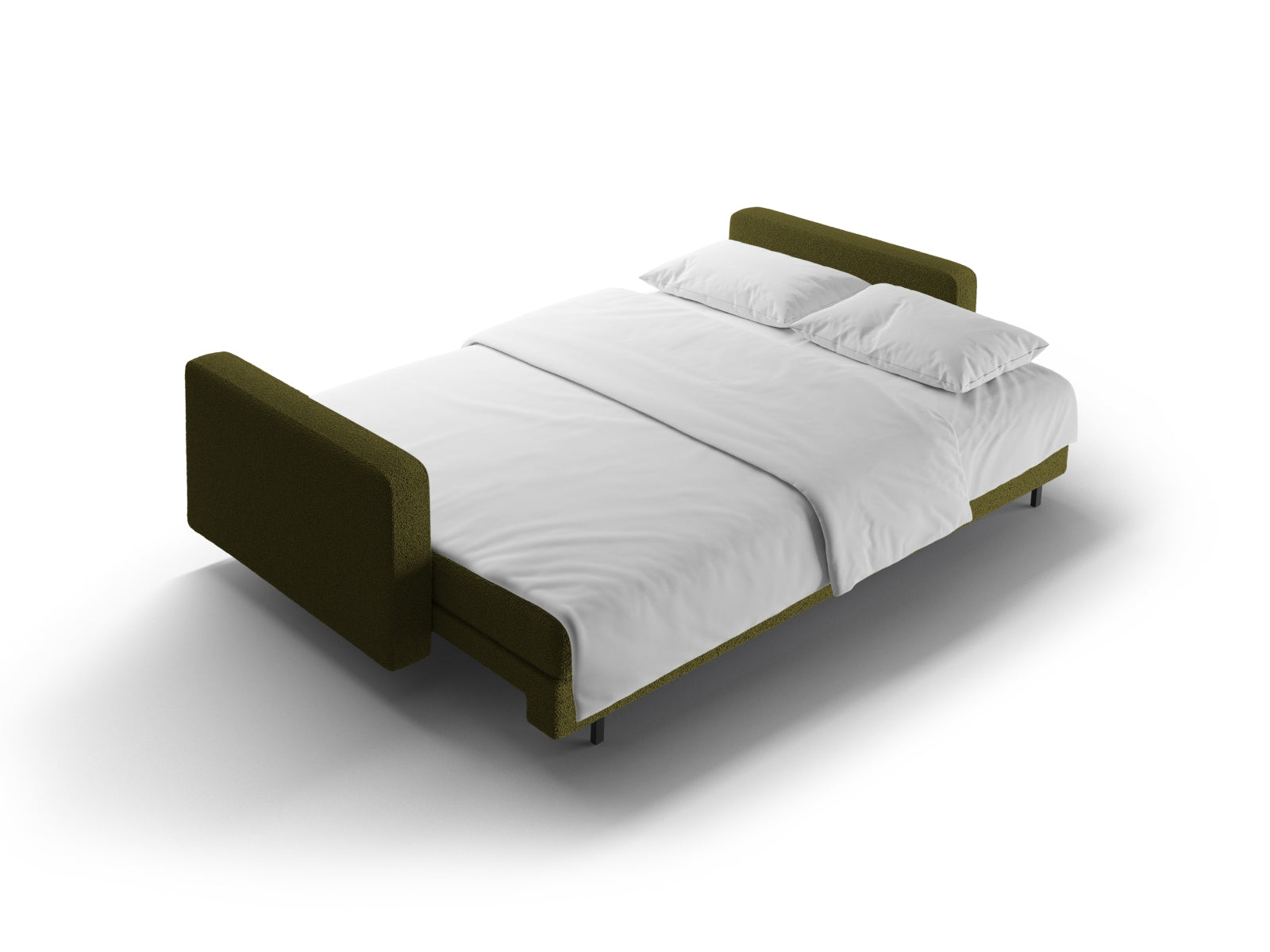 3-Sitzer Sofa Bali mit Schlaffunktion und Stauraum in Dark Olive Green-Baloo präsentiert im Onlineshop von KAQTU Design AG. Bettsofa ist von Cosmopolitan Design