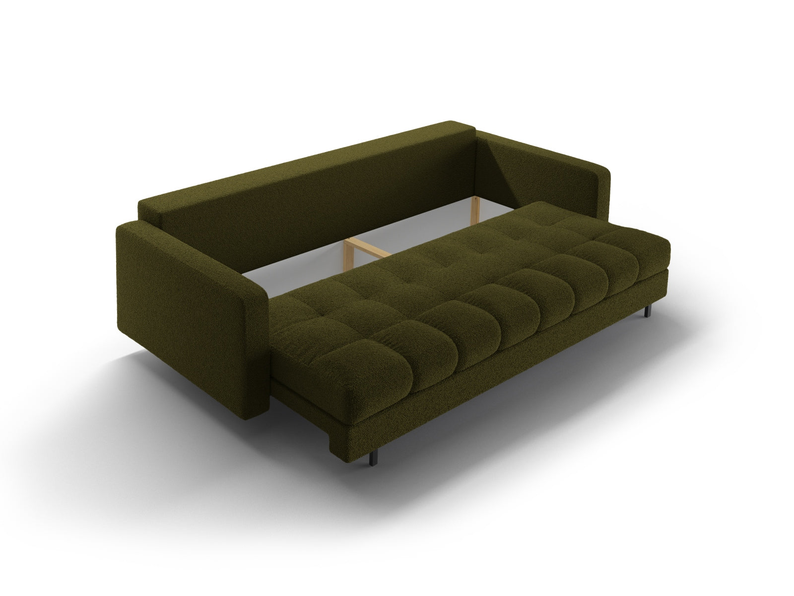 3-Sitzer Sofa Bali mit Schlaffunktion und Stauraum in Dark Olive Green-Baloo präsentiert im Onlineshop von KAQTU Design AG. Bettsofa ist von Cosmopolitan Design