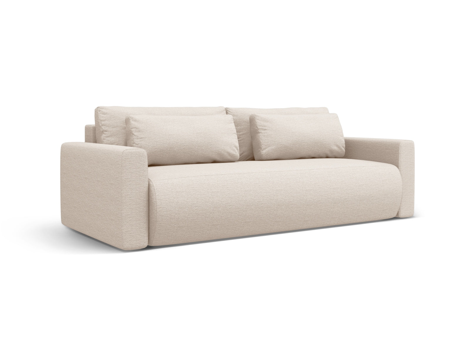 Beige 3-Sitzer Belfast Sofa mit Schlaffunktion und Stauraum, stilvolles Bettsofa von Cosmopolitan Design, ideal für moderne Wohnräume.