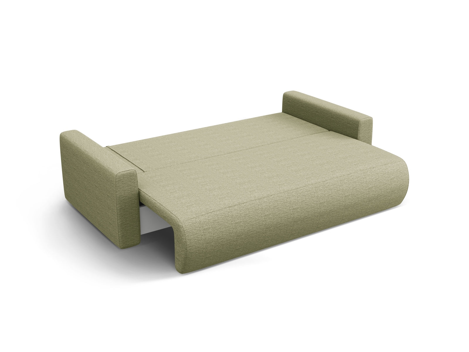 Elegantes Belfast Sofa in Olive-Heritage, ideal für kleine Räume, bietet Schlafgelegenheit und praktischen Stauraum.