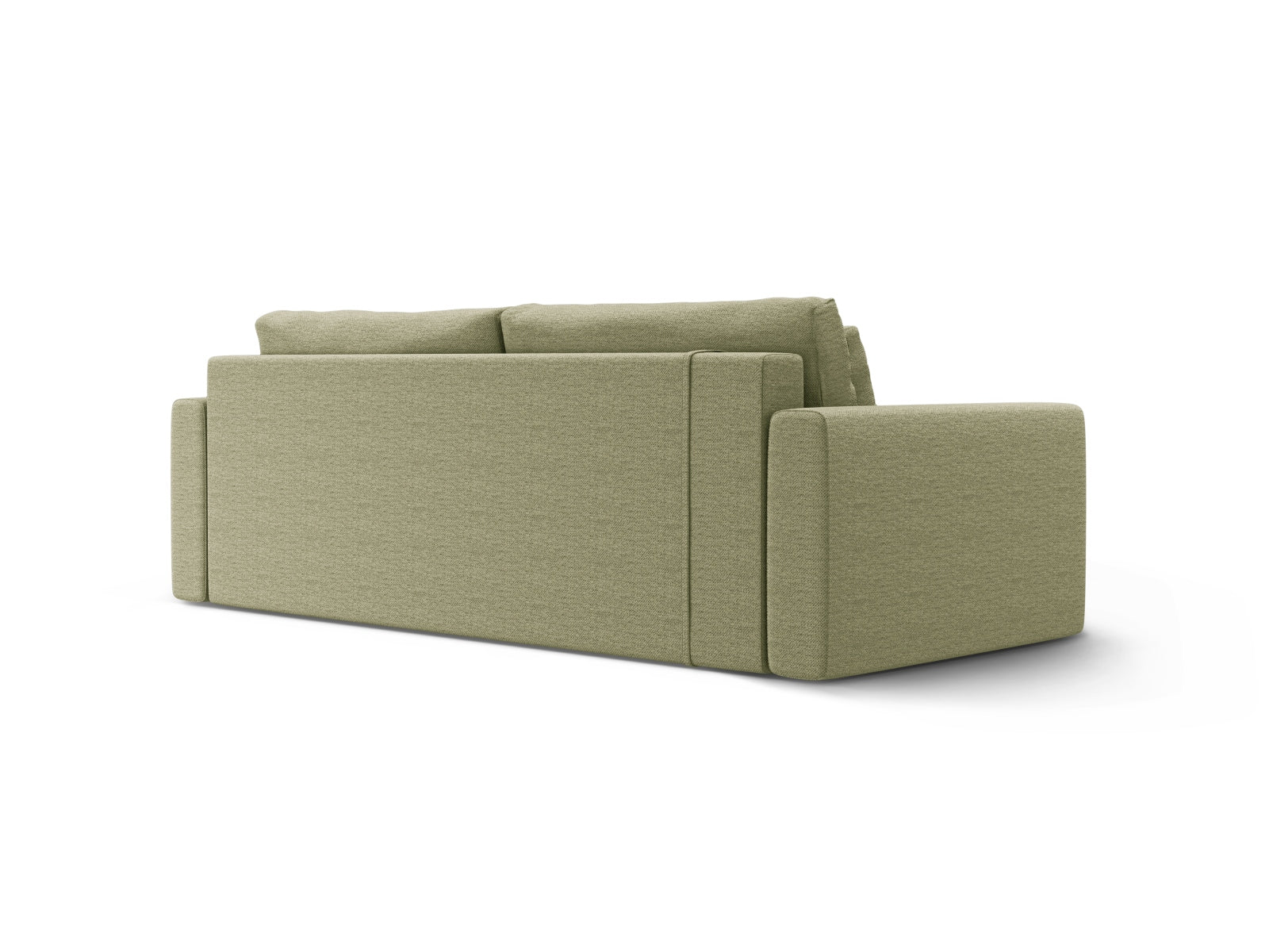 Elegantes Belfast Sofa in Olive-Heritage, 3-Sitzer mit praktischer Schlaffunktion und cleverem Stauraum für vielseitige Nutzung im Wohnbereich.