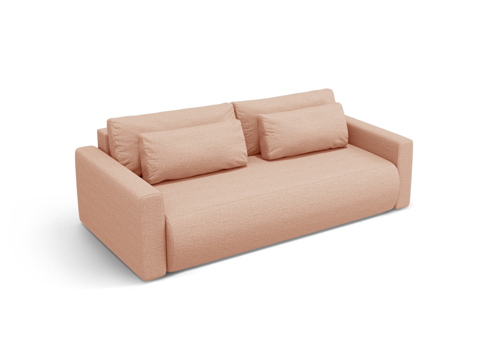 Stylisches 3-Sitzer Belfast Sofa in sanftem Peach-Heritage, multifunktional mit Schlaffunktion und integriertem Stauraum für Ihr Zuhause.