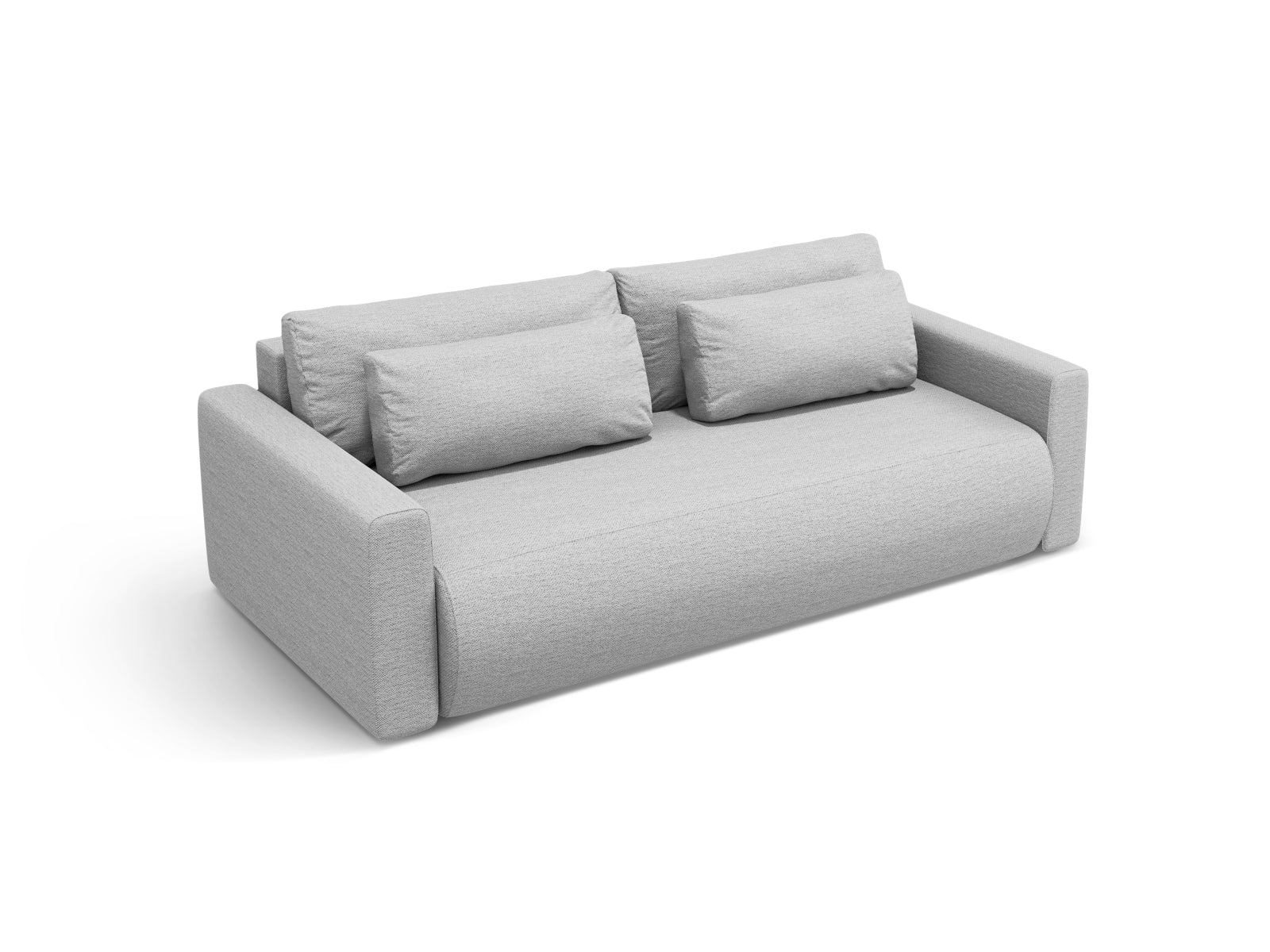 Stylisches 3-Sitzer Belfast Sofa in sanftem Hellgrau, multifunktional mit Schlaffunktion und praktischem Stauraum für jeden Wohnraum.