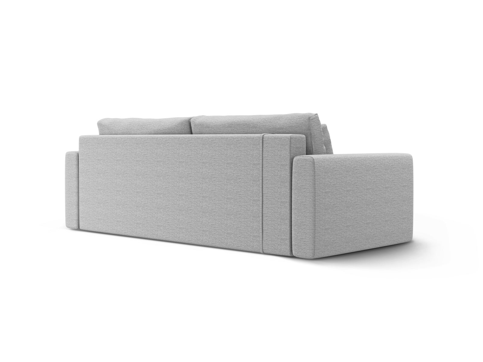 Stylisches Belfast Sofa in elegantem Grau, ideal für kleine Räume, bietet Schlafgelegenheit und cleveren Stauraum für Utensilien.