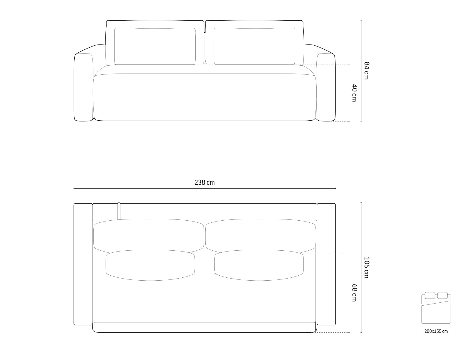 Modernes Belfast Sofa in elegantem Grau, 3-Sitzer mit praktischer Schlaffunktion und integriertem Stauraum für optimale Raumnutzung.