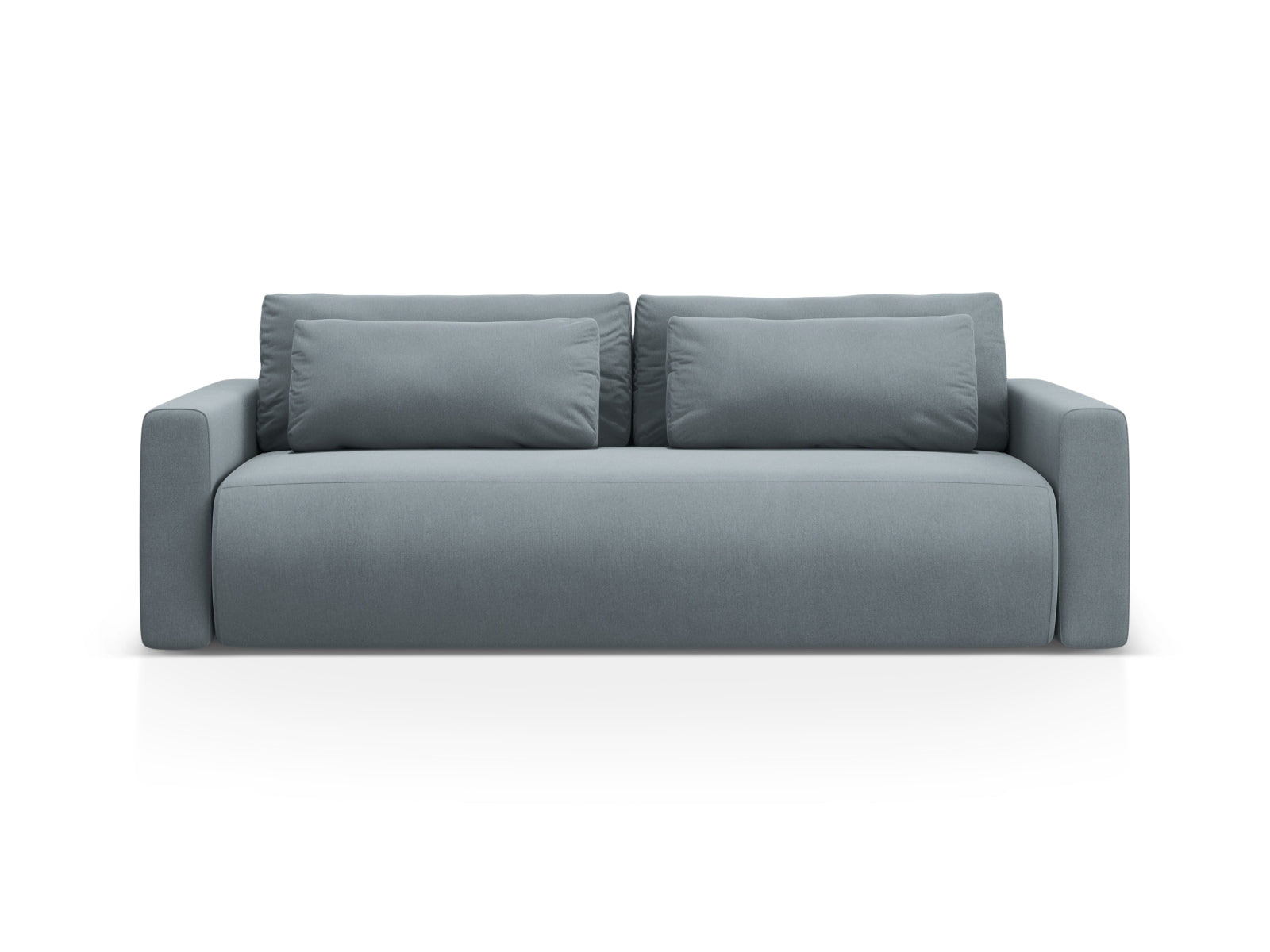 Belfast Velour Sofa mit Schlaffunktion und Stauraum 3 Sitzer in Blue Grey präsentiert im Onlineshop von KAQTU Design AG. Bettsofa ist von Cosmopolitan Design