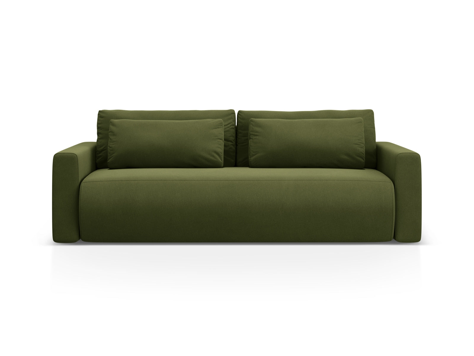 Belfast Velour Sofa mit Schlaffunktion und Stauraum 3 Sitzer in Army Green-Magic Velvet präsentiert im Onlineshop von KAQTU Design AG. Bettsofa ist von Cosmopolitan Design