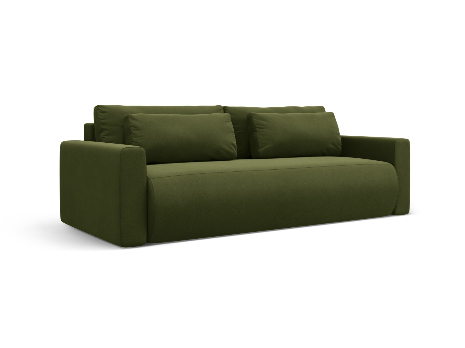Stilvolles 3-Sitzer Belfast Velour Sofa in Army Green, multifunktional mit Schlaffunktion und praktischem Stauraum für moderne Wohnkonzepte.