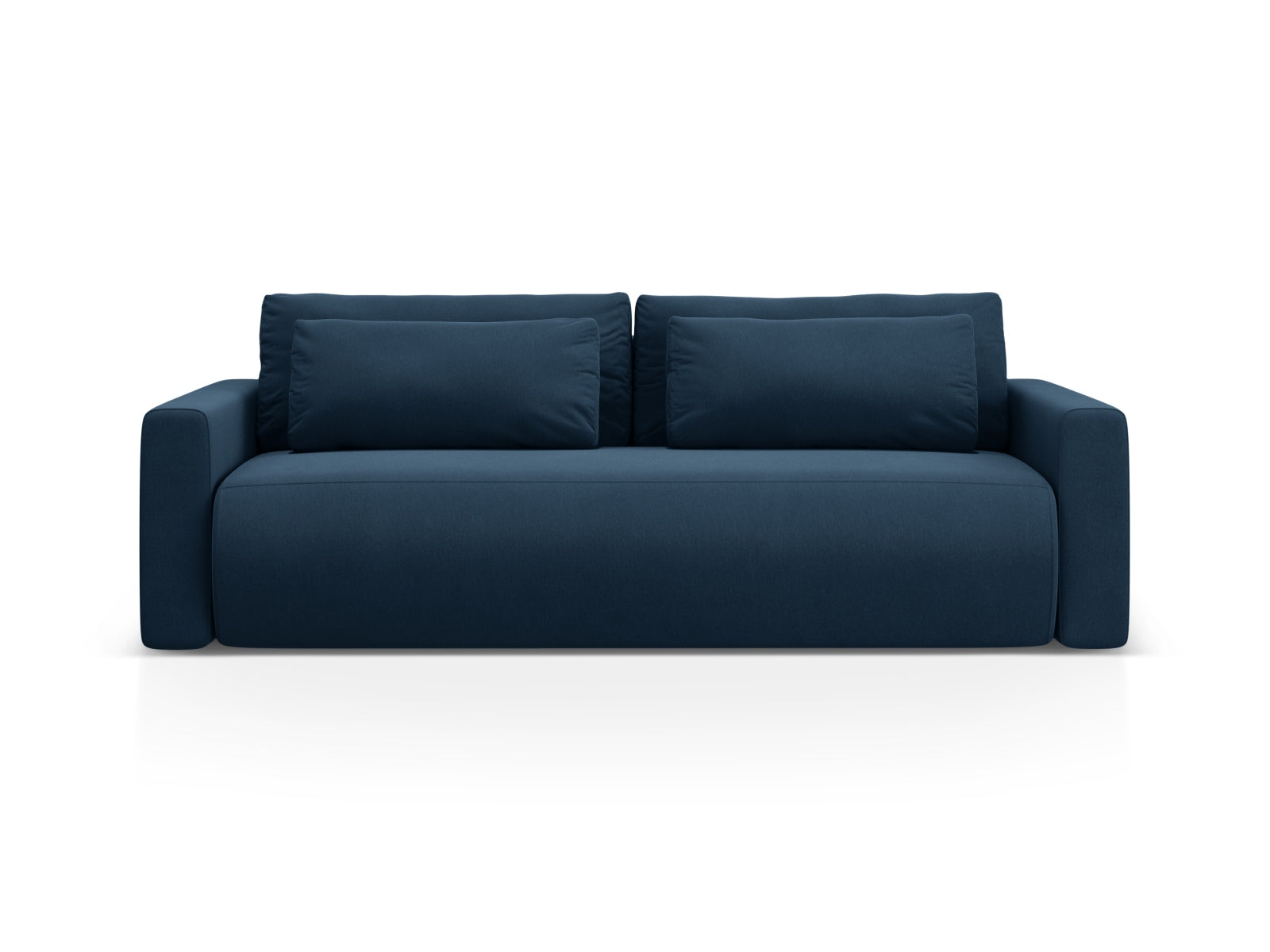 Belfast Velour Sofa mit Schlaffunktion und Stauraum 3 Sitzer in Royal Blue-Magic Velvet präsentiert im Onlineshop von KAQTU Design AG. Bettsofa ist von Cosmopolitan Design