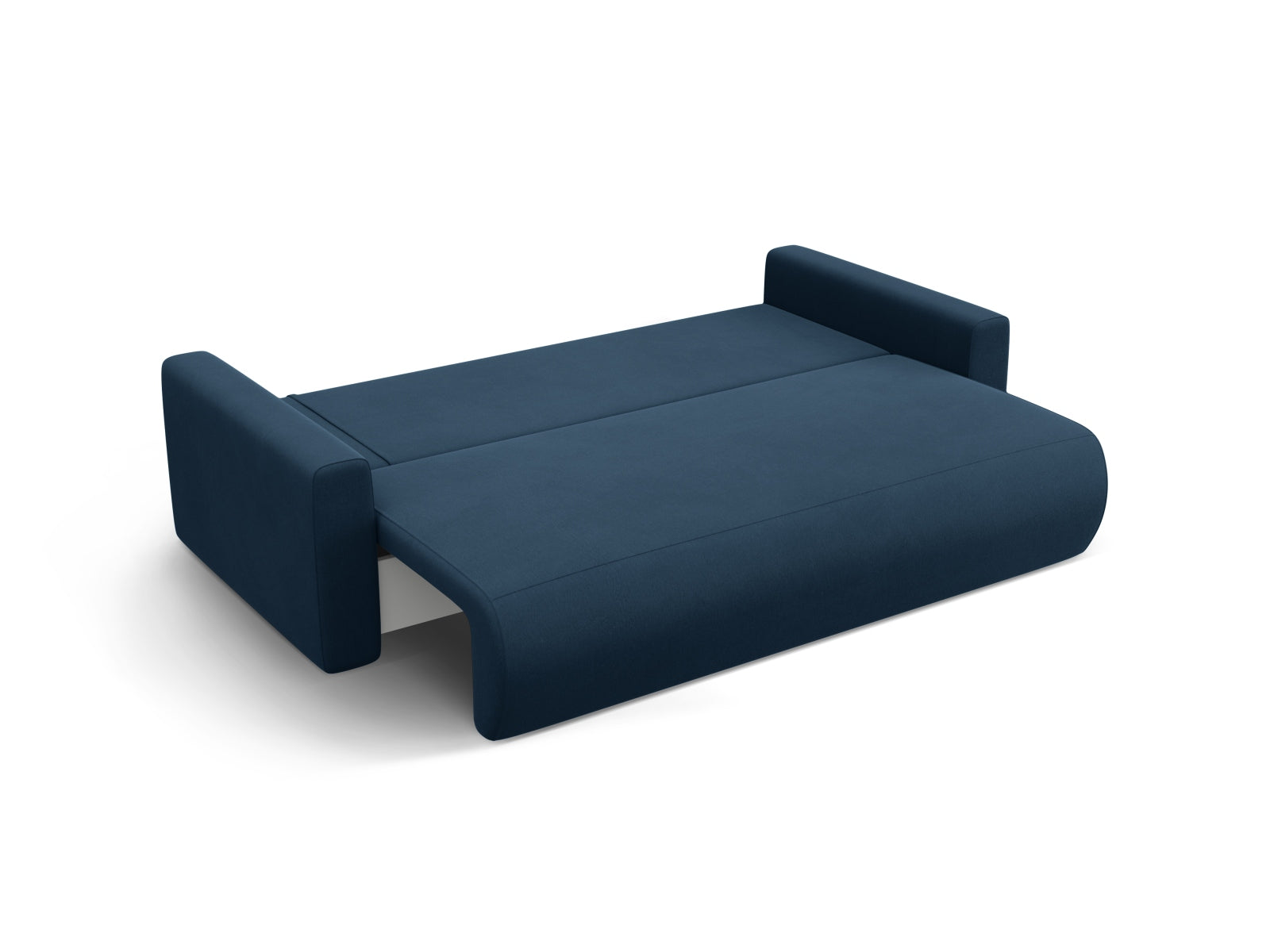 Stilvolles 3-Sitzer Belfast Velour Sofa in Royal Blue, multifunktional mit Schlaffunktion und praktischem Stauraum für modernes Wohnen.