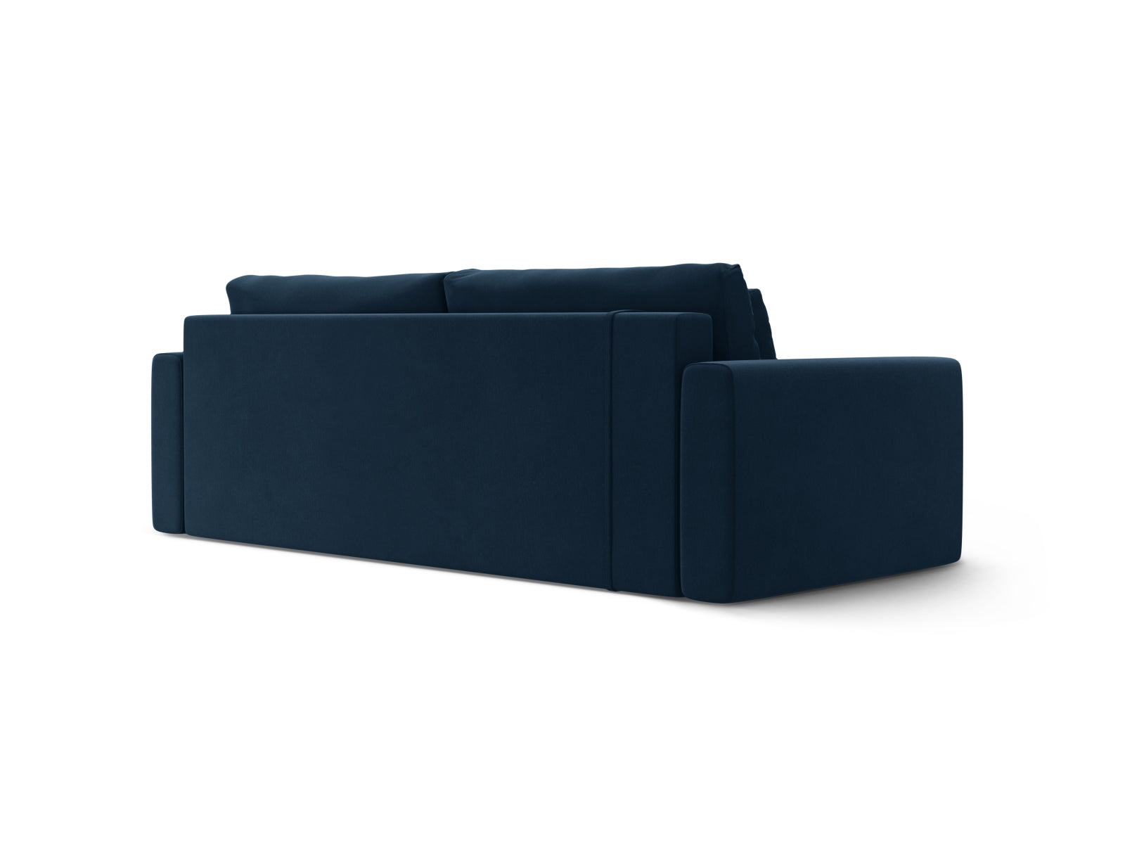 Stilvolles 3-Sitzer Belfast Velour Sofa in Royalblau, ideal für Gästeübernachtungen und mit praktischem Stauraum für Ordnung.