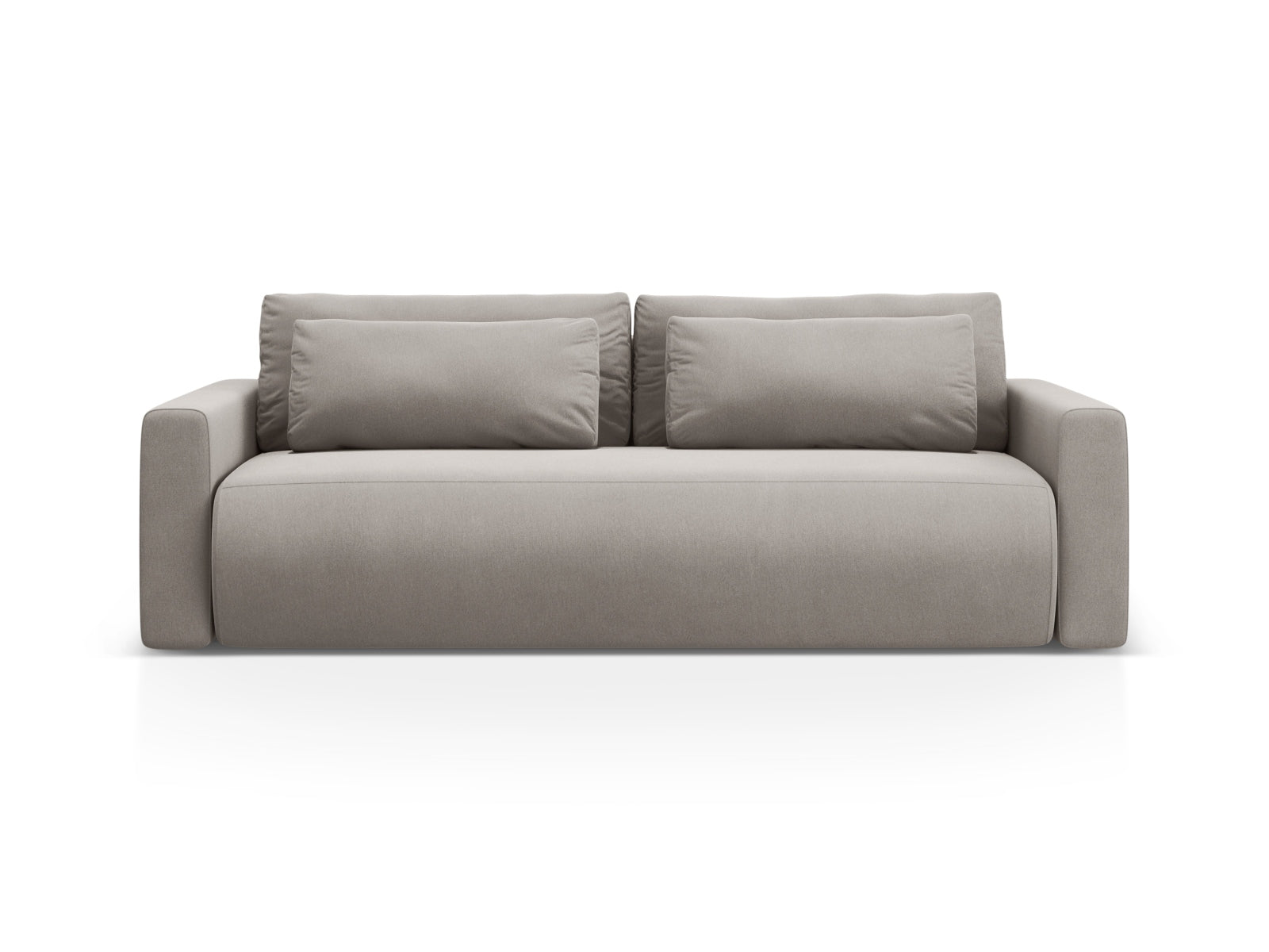 Belfast Velour Sofa mit Schlaffunktion und Stauraum 3 Sitzer in Warm grey-Magic Velvet präsentiert im Onlineshop von KAQTU Design AG. Bettsofa ist von Cosmopolitan Design