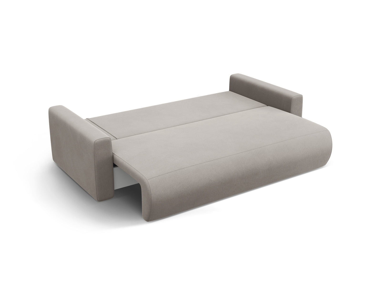 Stylisches 3-Sitzer Belfast Velour Sofa in Warm Grey, multifunktional mit Schlaffunktion und praktischem Stauraum für moderne Wohnräume.