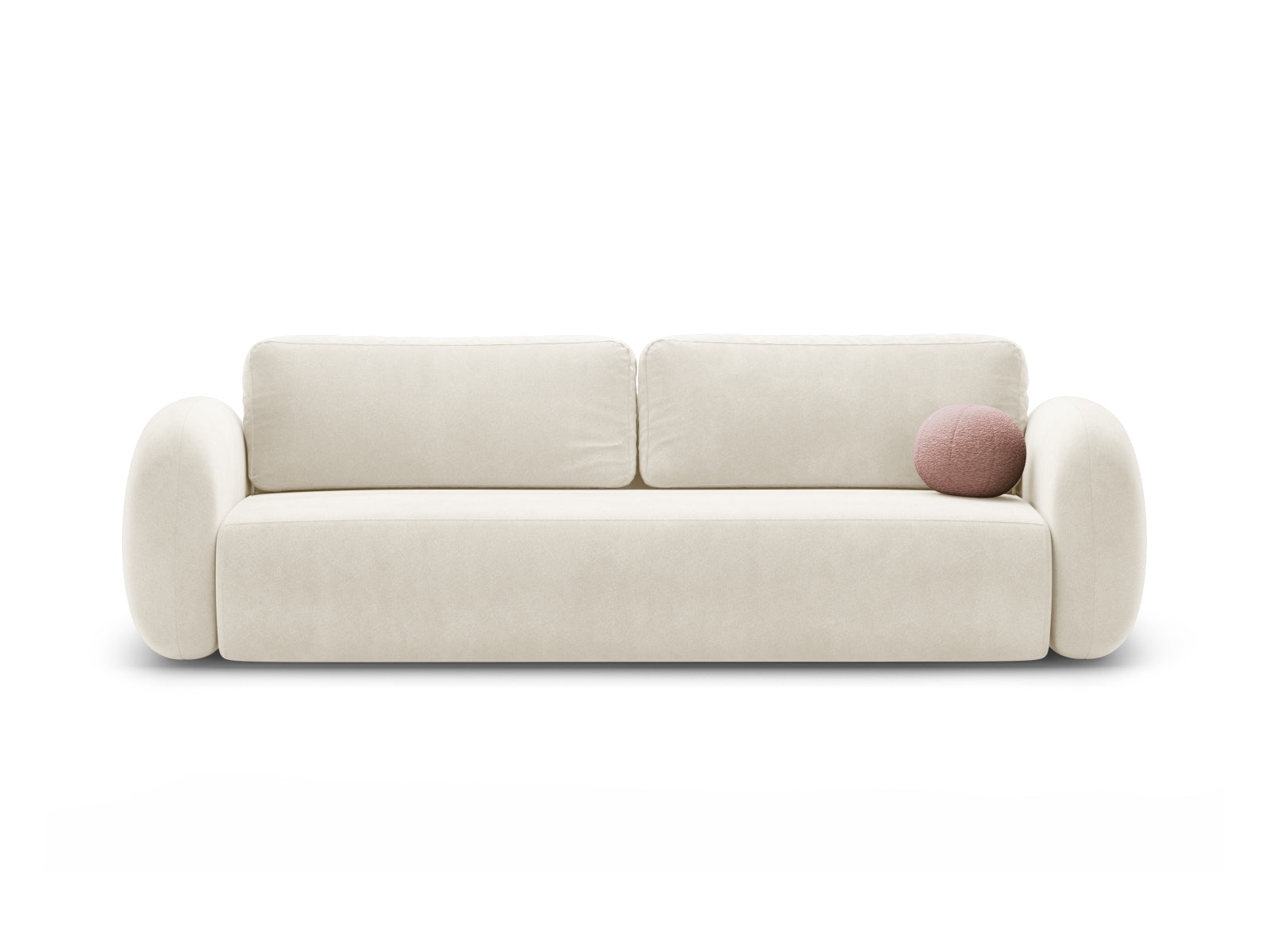 Tonale Velour Sofa mit Schlaffunktion und Stauraum 3 Sitzer in Ivory-Magic Velvet präsentiert im Onlineshop von KAQTU Design AG. Bettsofa ist von Cosmopolitan Design