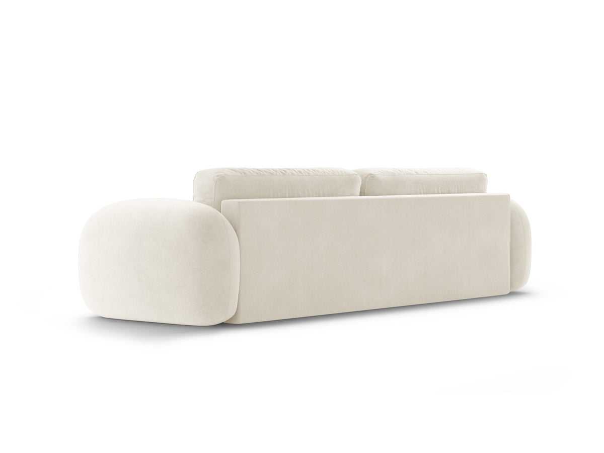 Tonale Velour Sofa mit Schlaffunktion und Stauraum 3 Sitzer in Ivory-Magic Velvet präsentiert im Onlineshop von KAQTU Design AG. Bettsofa ist von Cosmopolitan Design