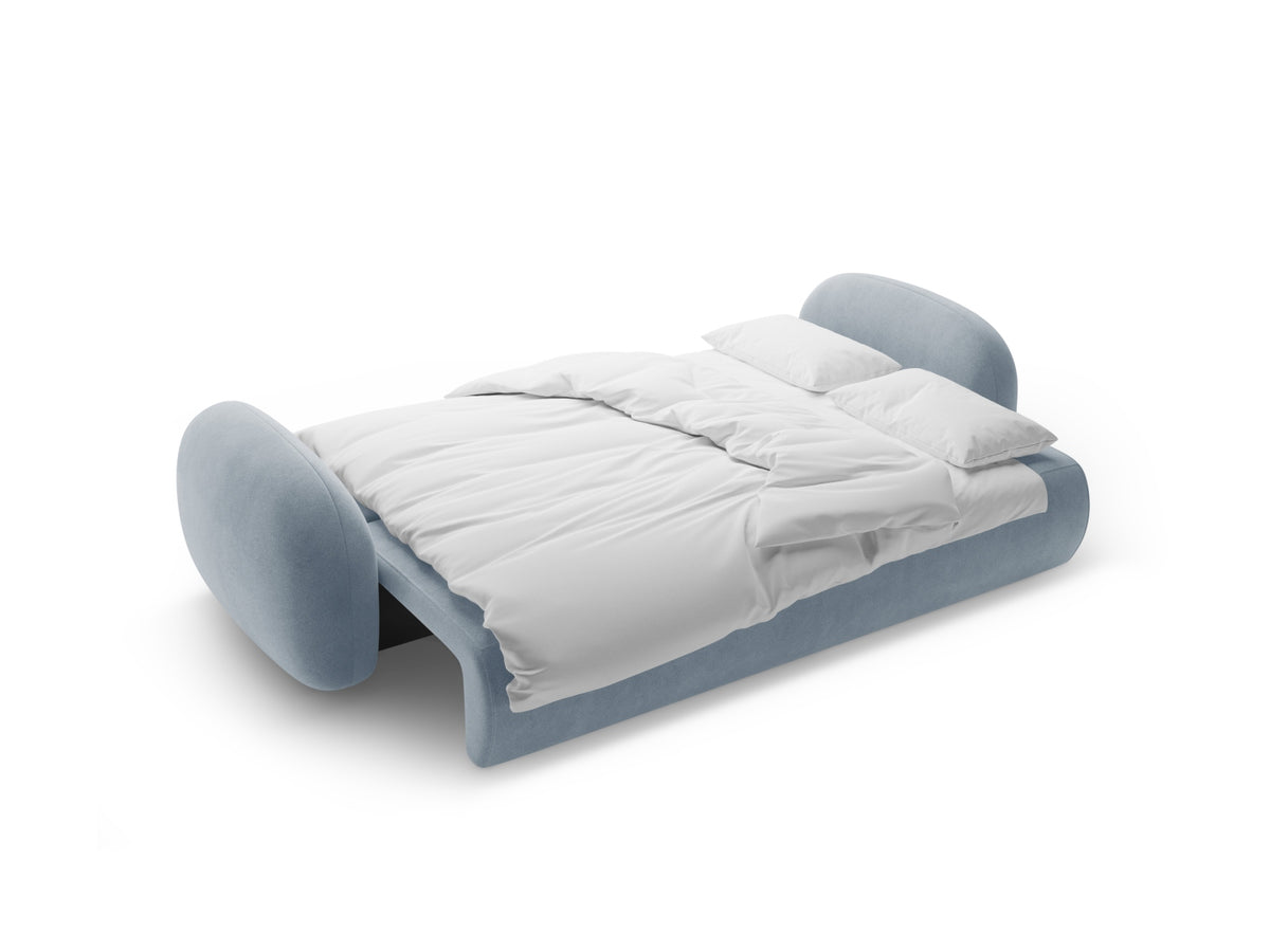 Tonale Velour Sofa mit Schlaffunktion und Stauraum 3 Sitzer in Blue Grey-Magic Velvet präsentiert im Onlineshop von KAQTU Design AG. Bettsofa ist von Cosmopolitan Design