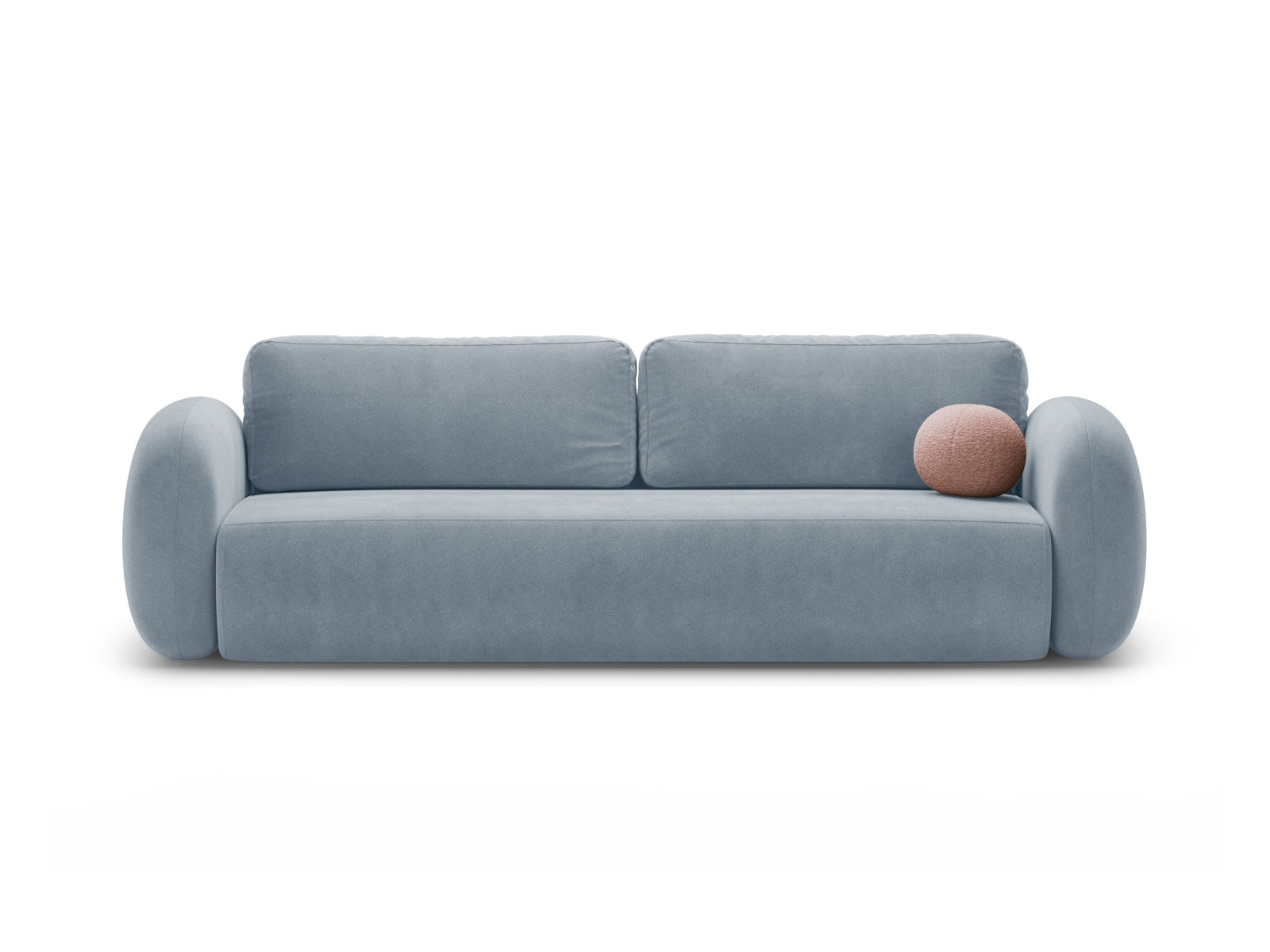 Tonale Velour Sofa mit Schlaffunktion und Stauraum 3 Sitzer in Blue Grey präsentiert im Onlineshop von KAQTU Design AG. Bettsofa ist von Cosmopolitan Design