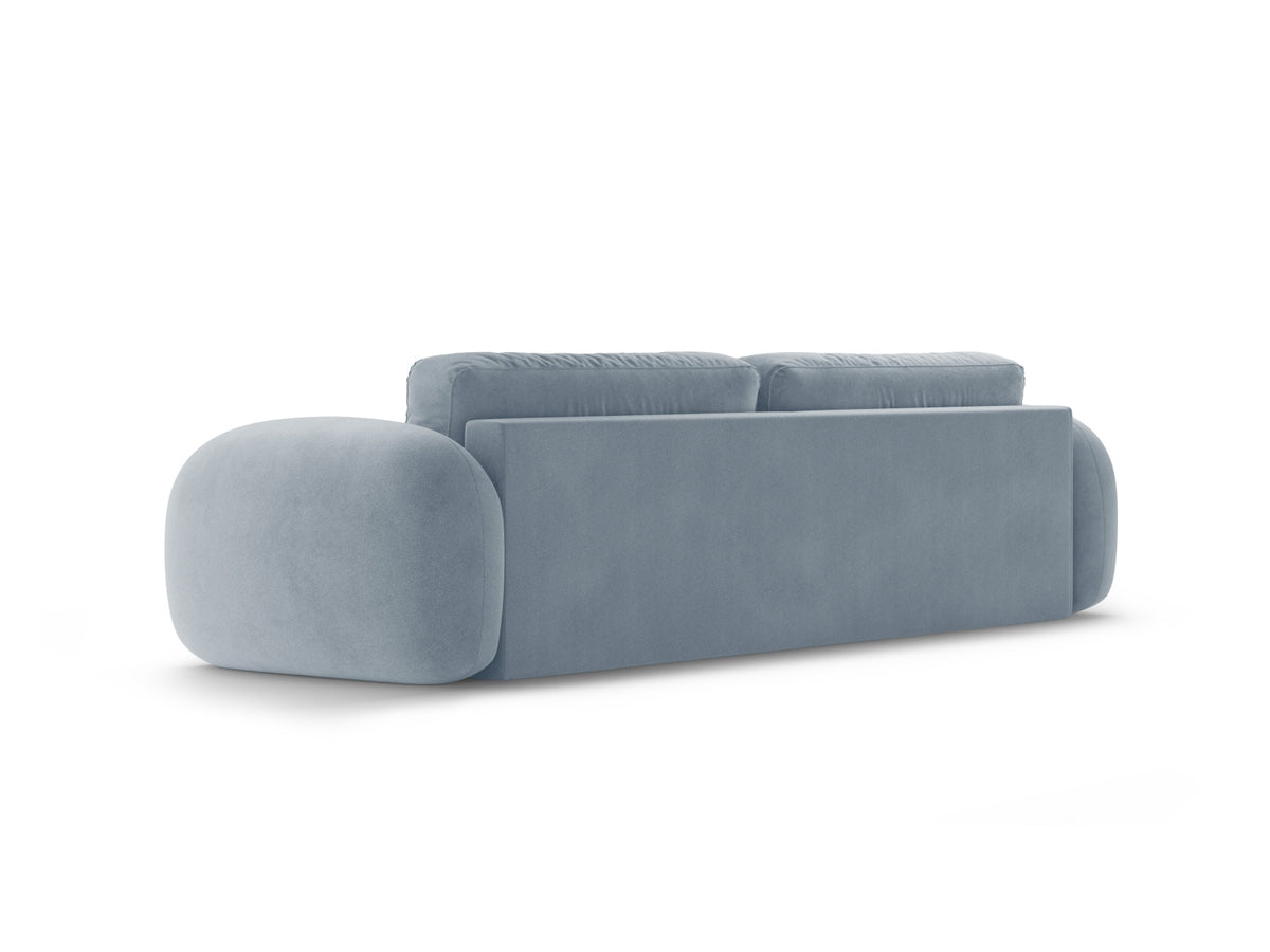 Tonale Velour Sofa mit Schlaffunktion und Stauraum 3 Sitzer in Blue Grey-Magic Velvet präsentiert im Onlineshop von KAQTU Design AG. Bettsofa ist von Cosmopolitan Design