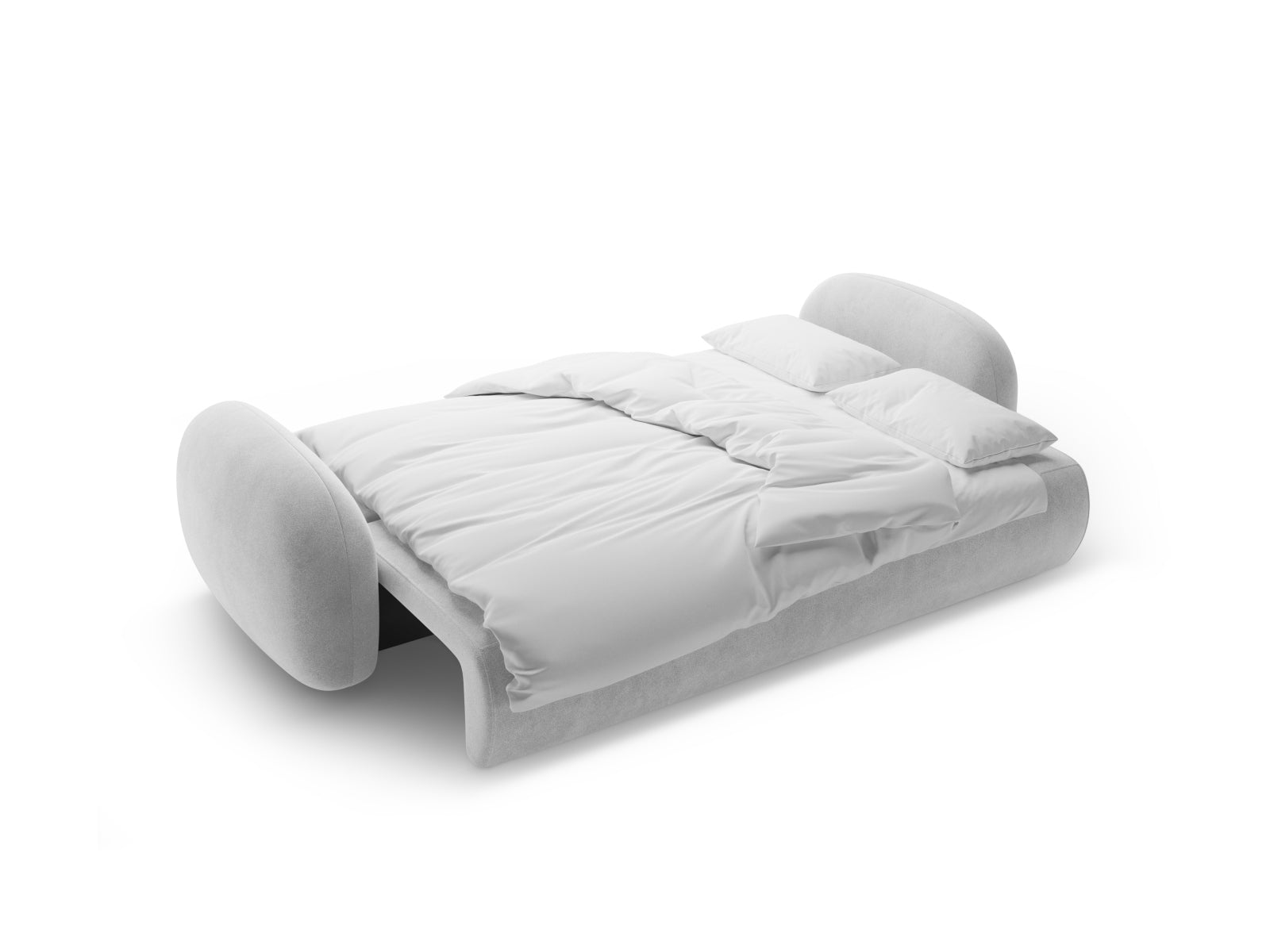 Entdecken Sie das elegante 3-Sitzer Velour Sofa Tonale von Cosmopolitan Design – ideal für Schlafkomfort und praktischen Stauraum in Ihrem Zuhause.