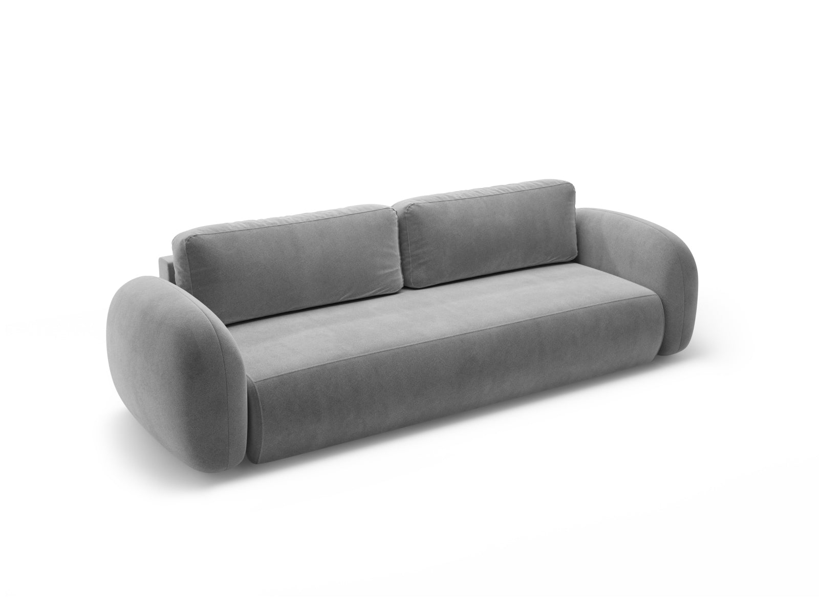 Modernes 3-Sitzer Sofa in edlem Velours, vielseitig einsetzbar mit Schlaf- und Stauraummöglichkeiten, perfekt für jedes Zuhause.