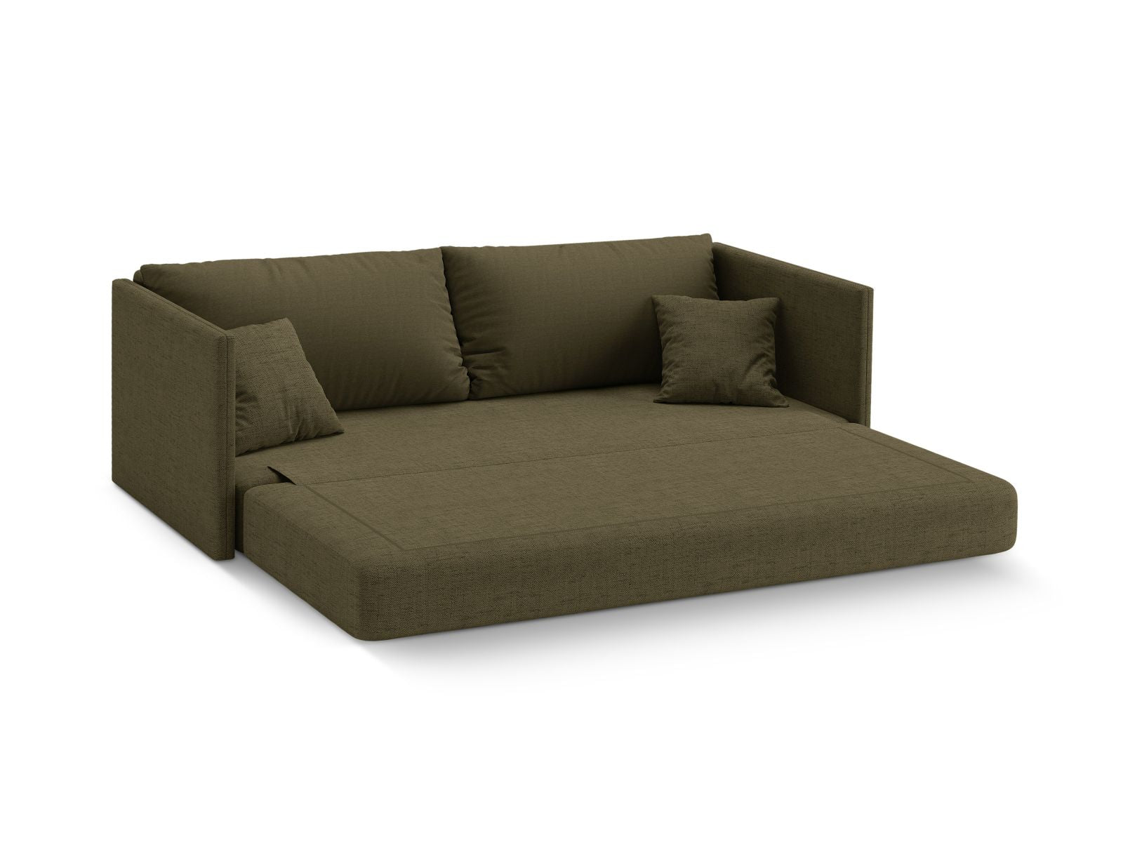 Elegantes 3-Sitzer Sofa Shannon in frischem Grün, ideal als Schlafsofa für Gäste und gemütliche Abende im modernen Wohnraum.