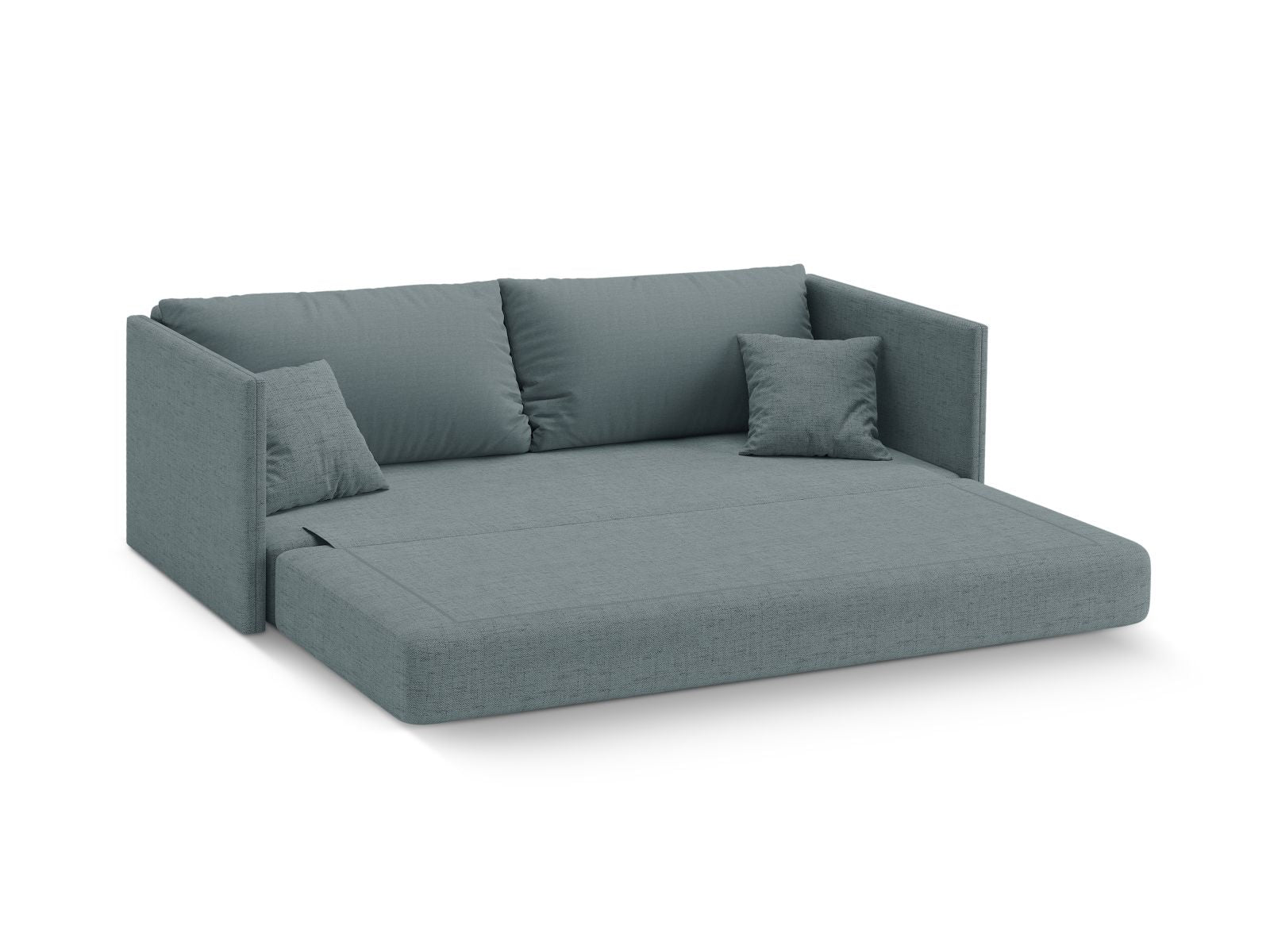 Elegantes 3-Sitzer Sofa Shannon in sanftem Hellblau, ideal als Schlafgelegenheit für Gäste, stilvoll von Cosmopolitan Design.