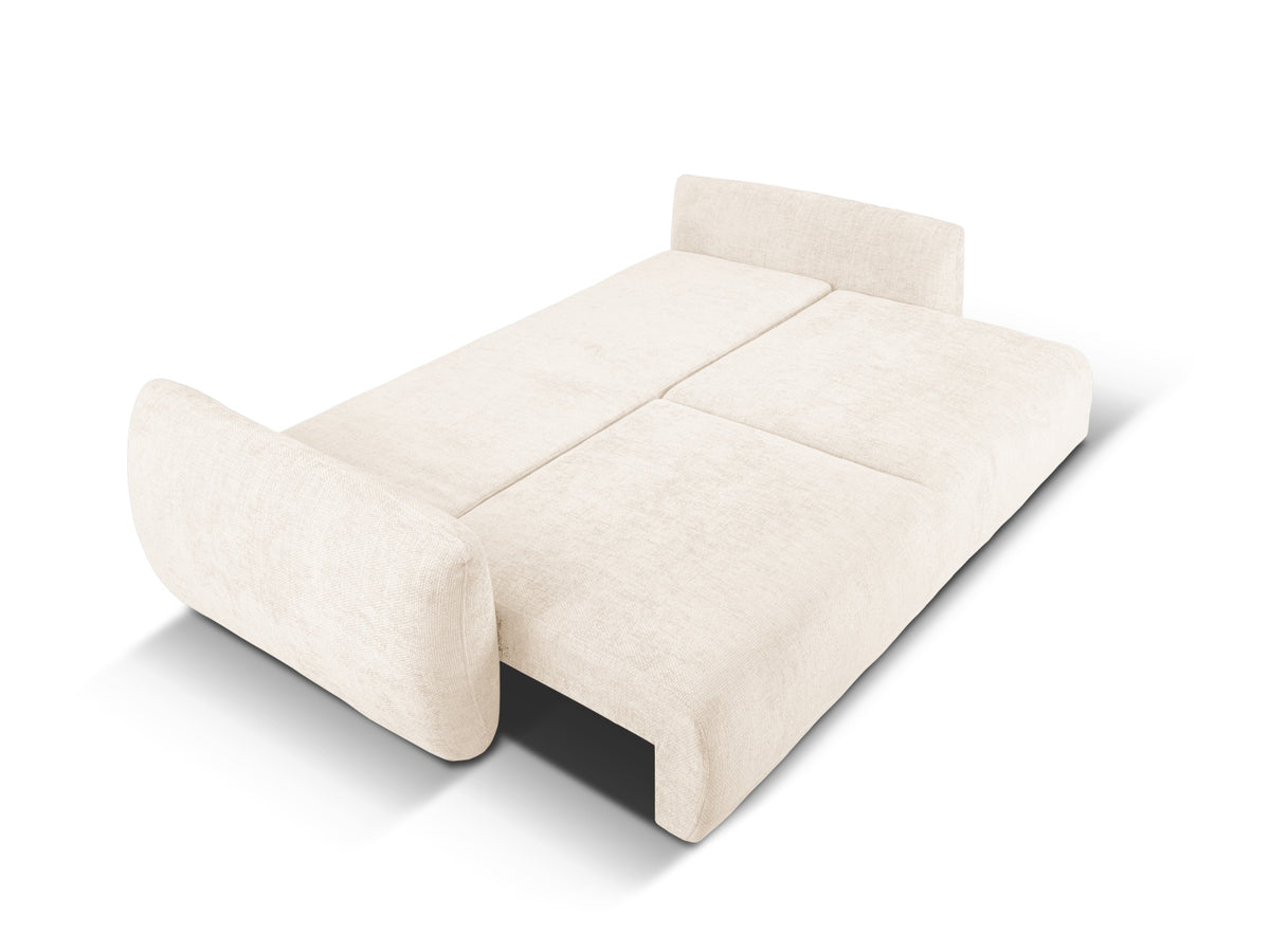 Bettsofa Matera von Cosmopolitan Design, 3-Sitzer mit Stoffbezug und schwarzen Kunststoffbeinen
