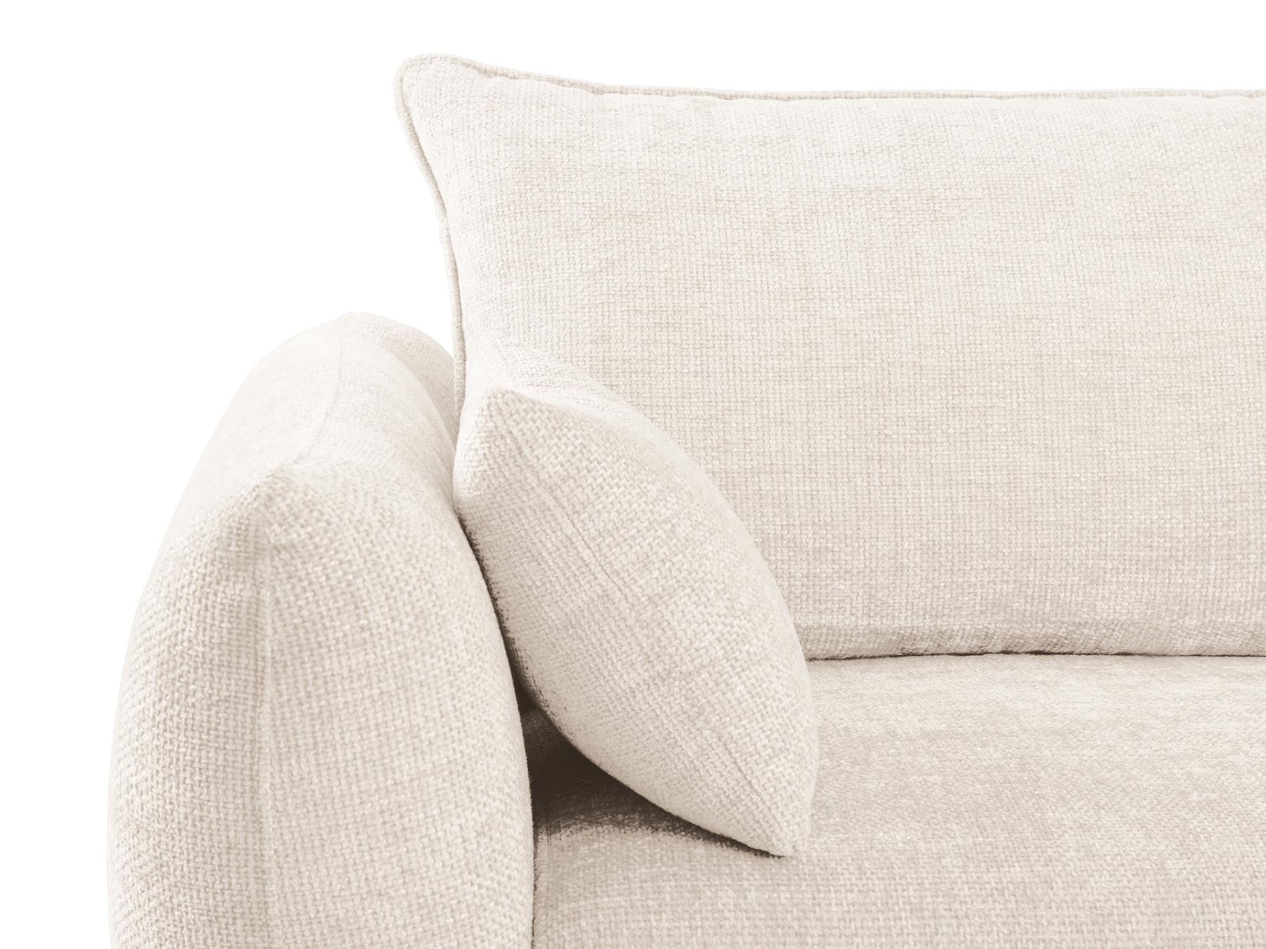 Elegantes 3-Sitzer Sofa Matera in sanftem Beige, ideal als Schlafsofa mit praktischem Stauraum für mehr Funktionalität und Komfort.