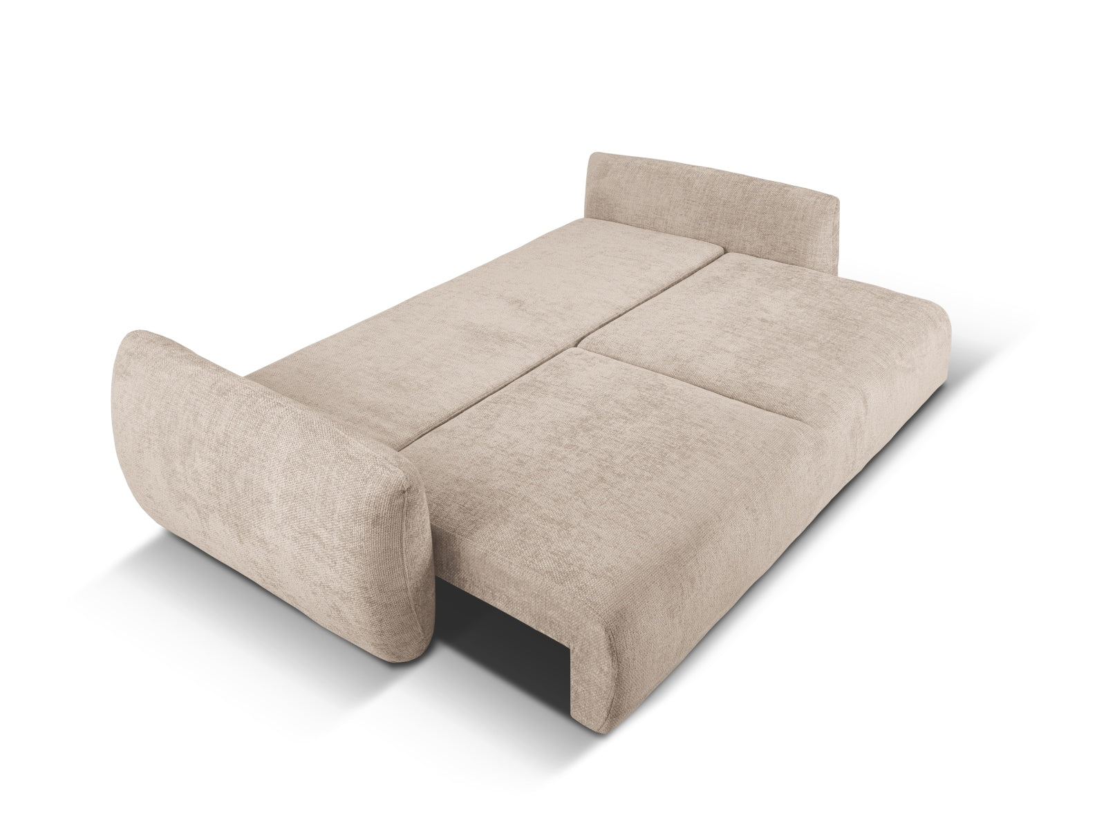 Beige 3-Sitzer Sofa Matera von Cosmopolitan Design, ideal für Gästeübernachtungen und zur Aufbewahrung, vereint Komfort und Funktionalität.